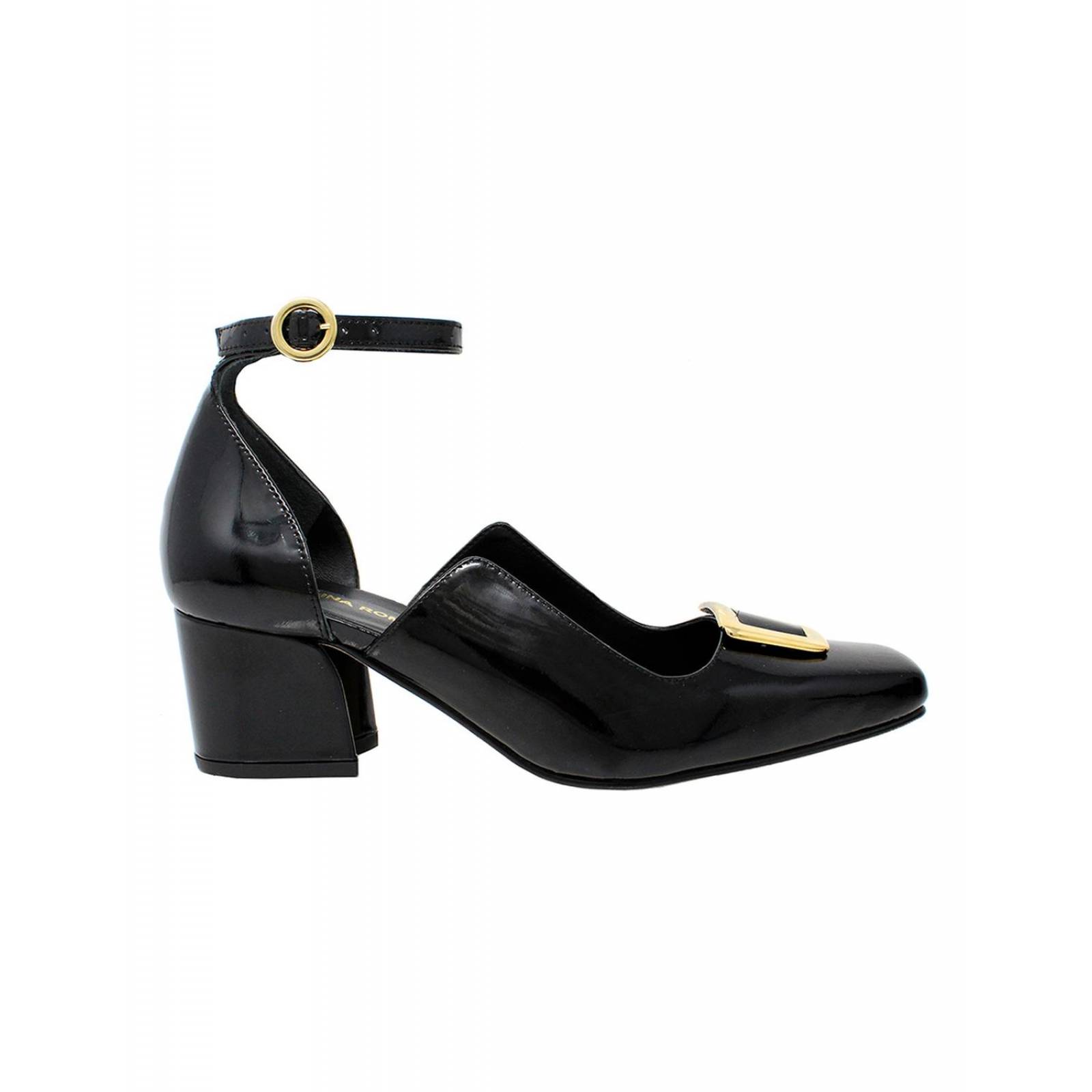 ZIA 55 - Negro Regina Romero Zapato Zapatilla Tacon Bajo Para Dama en Piel 
