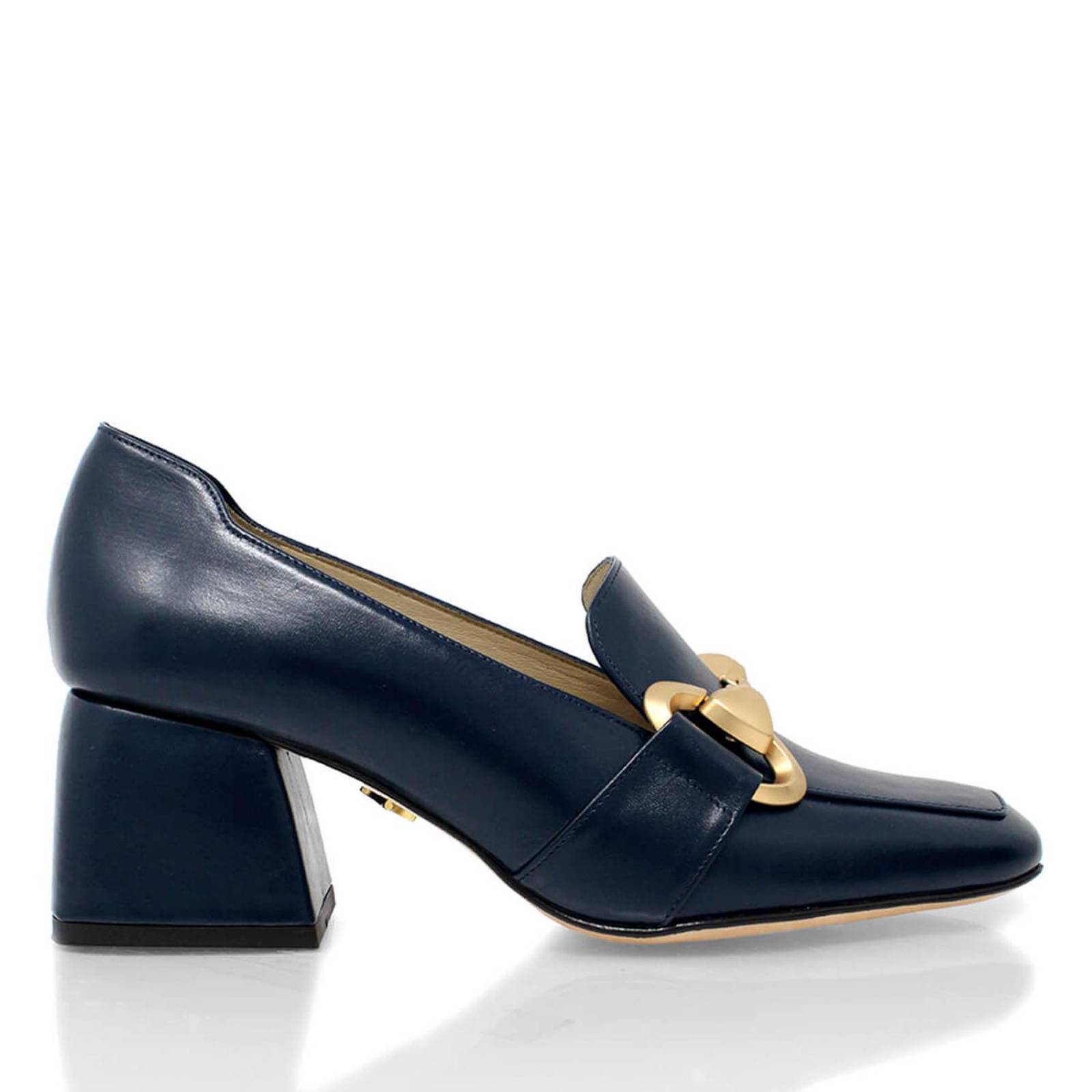 GRETA 40 - Azul Marino Regina Romero Zapato Zapatilla Tacon Bajo Para Dama en Piel 