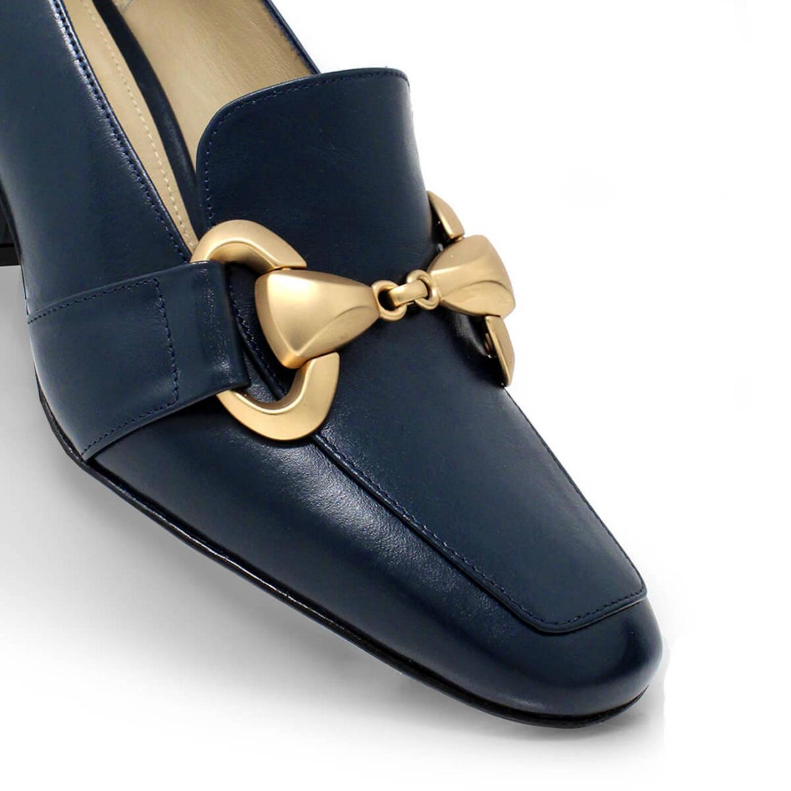 GRETA 40 - Azul Marino Regina Romero Zapato Zapatilla Tacon Bajo Para Dama en Piel 