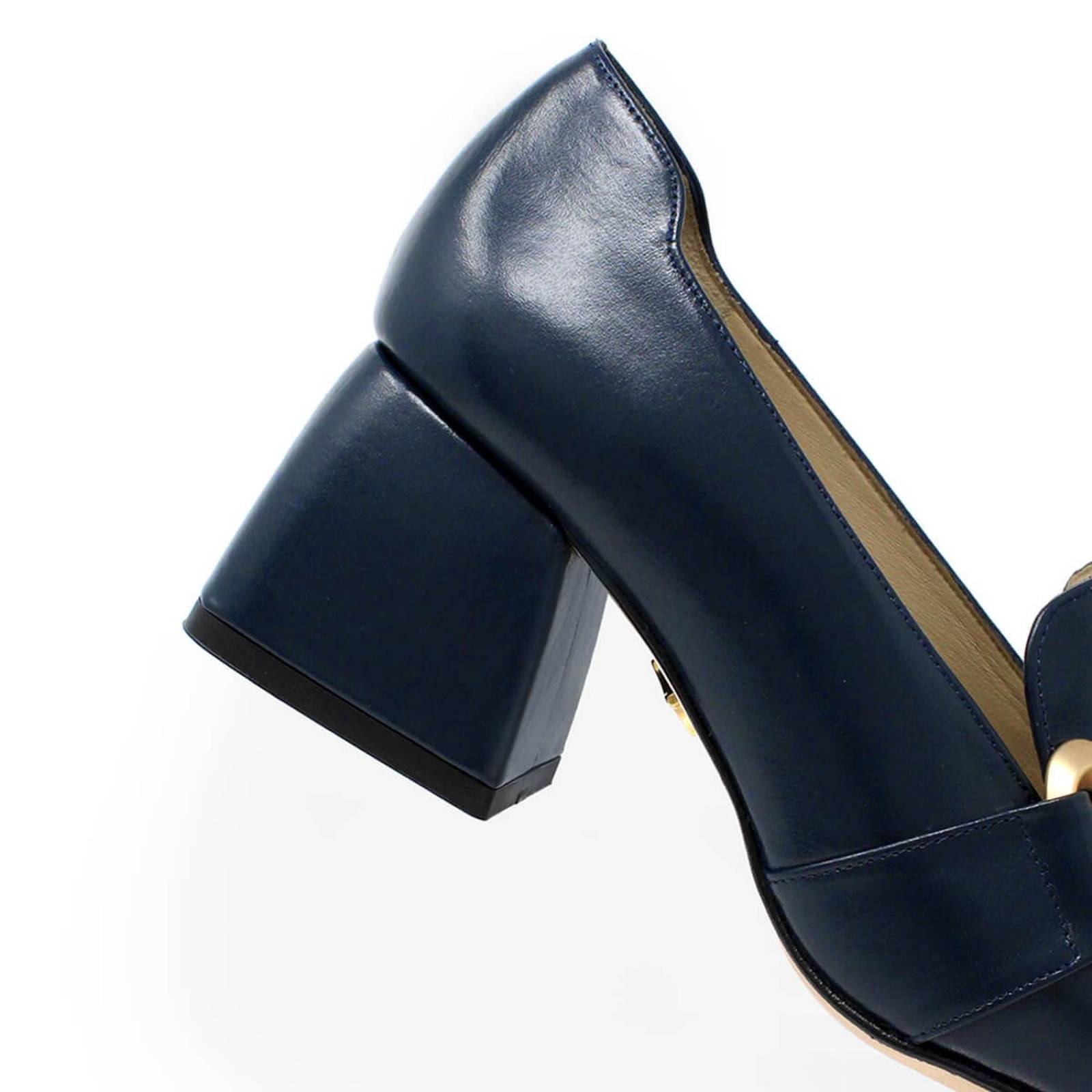 GRETA 40 - Azul Marino Regina Romero Zapato Zapatilla Tacon Bajo Para Dama en Piel 