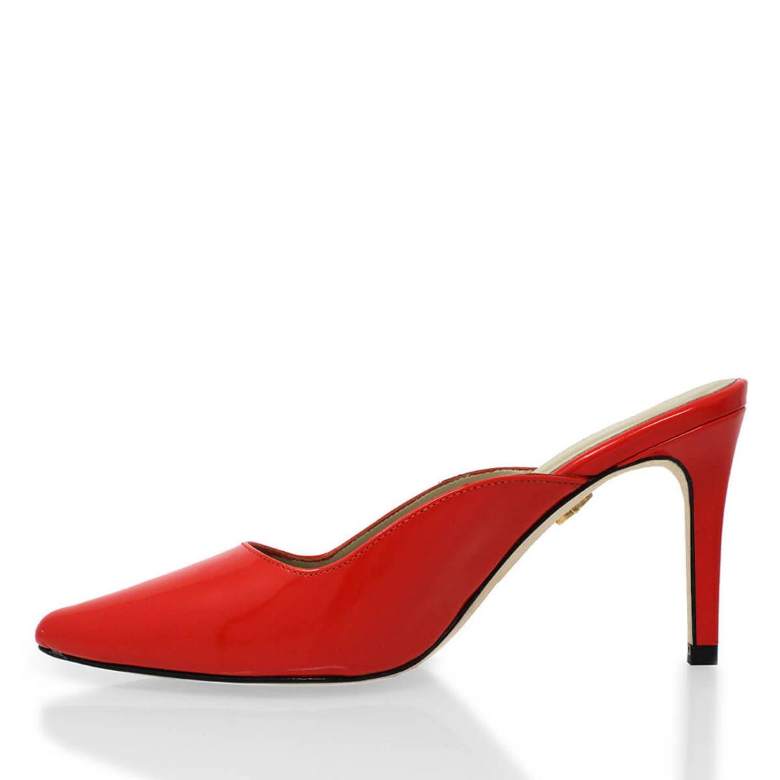 COSMO 80 - Charol Rojo Geranio Regina Romero Zapato Zapatilla Tacon Alto Para Dama en Piel 