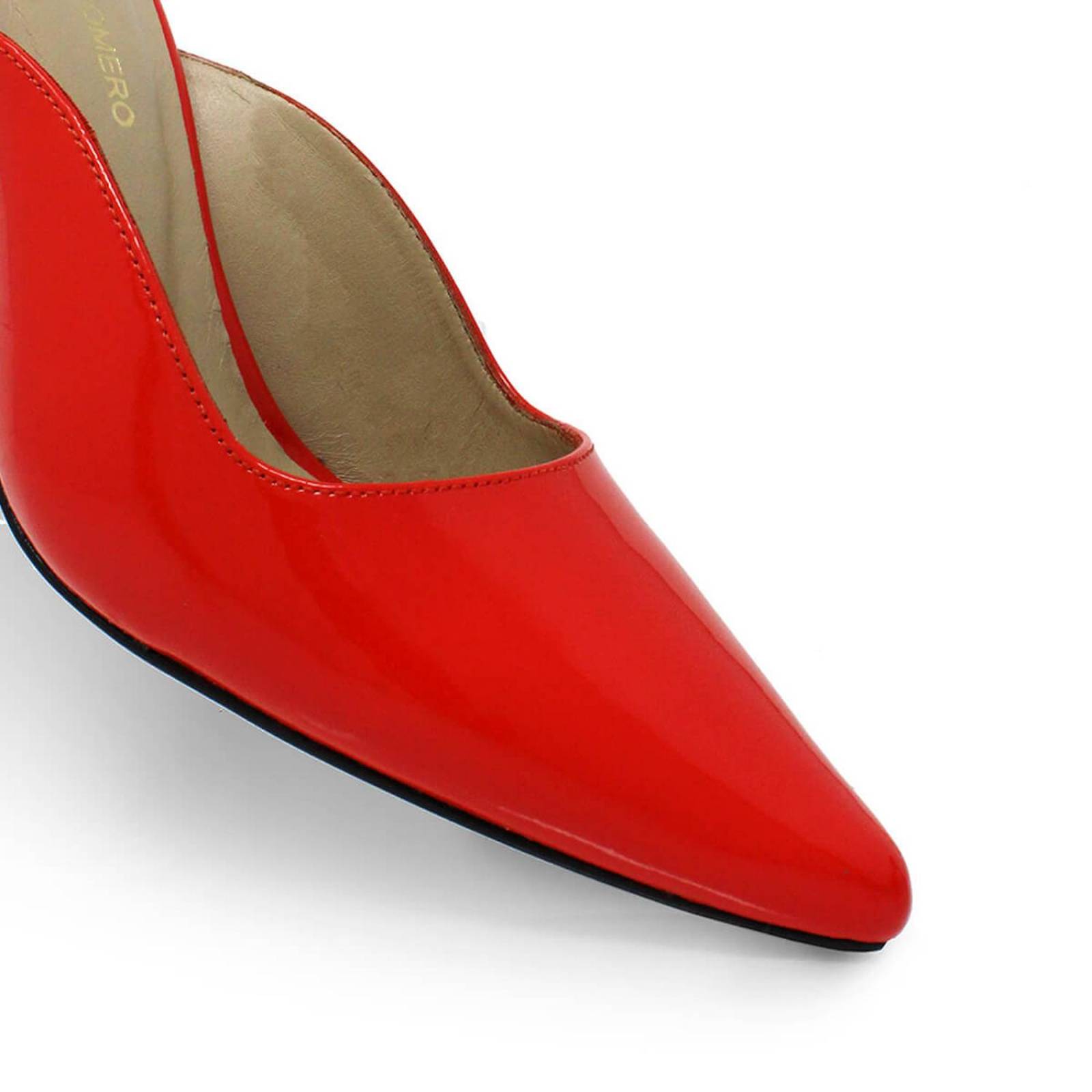 COSMO 80 - Charol Rojo Geranio Regina Romero Zapato Zapatilla Tacon Alto Para Dama en Piel 