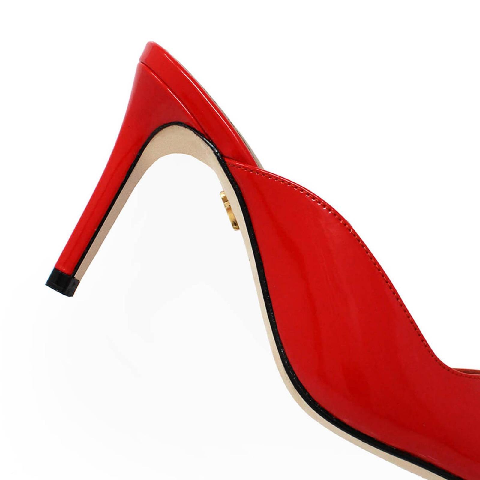 COSMO 80 - Charol Rojo Geranio Regina Romero Zapato Zapatilla Tacon Alto Para Dama en Piel 