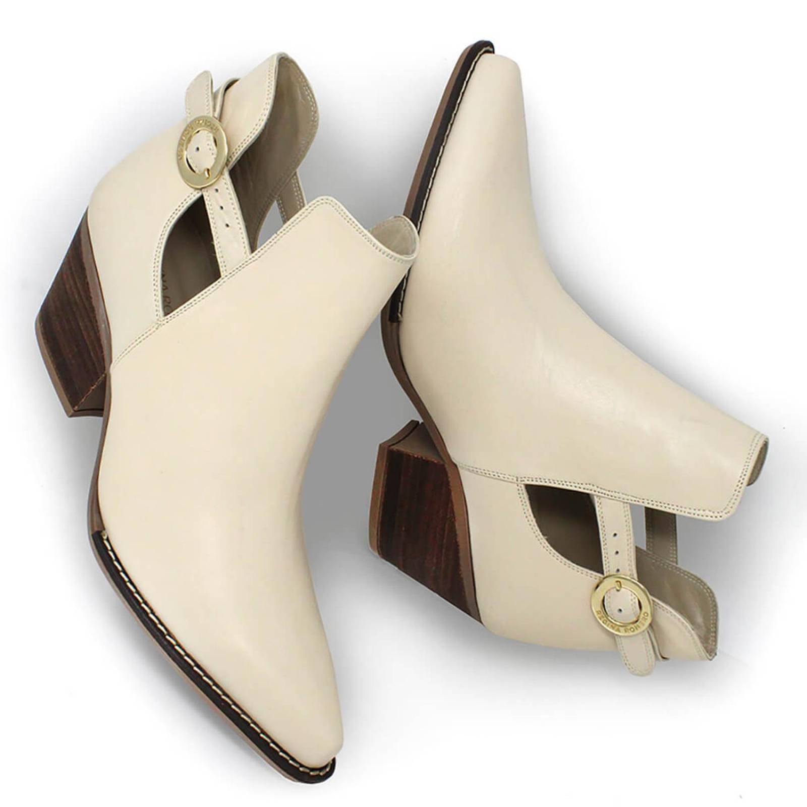 BLAKE 60 - Arena Regina Romero Zapato Bota Botin Tacon Bajo Para Dama en Piel 