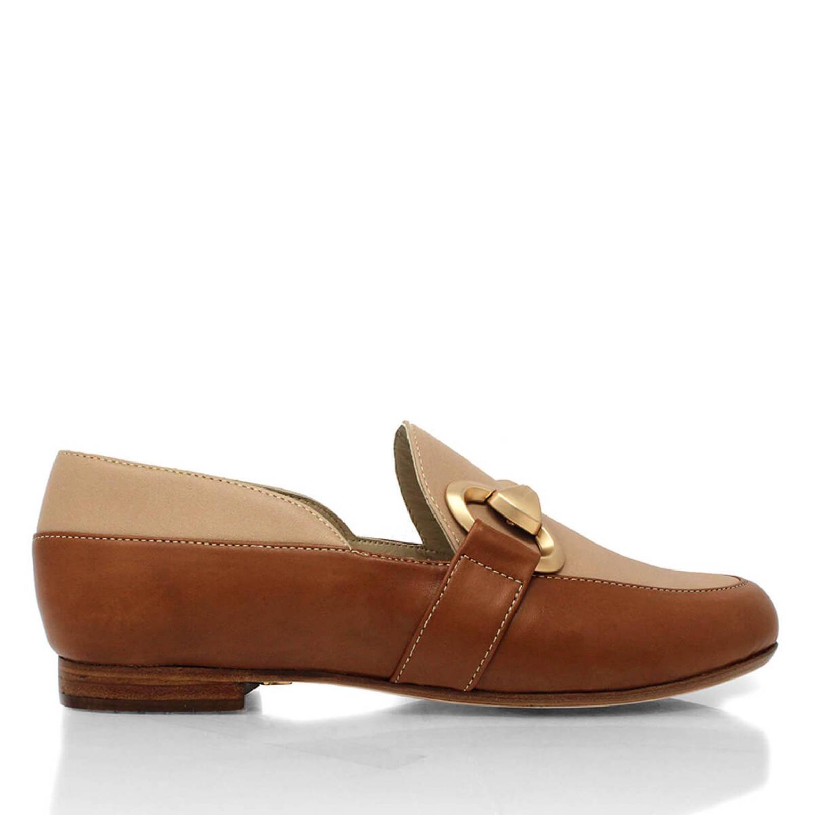 RANDY - Miel Regina Romero Zapato Mocasin de Piso Para Dama en Piel 