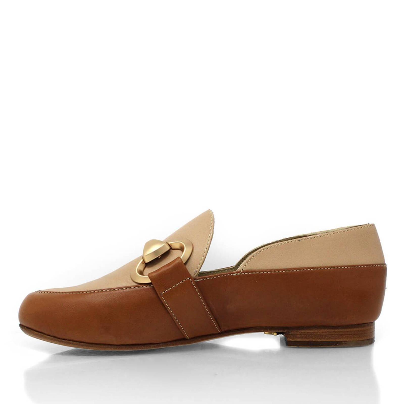RANDY - Miel Regina Romero Zapato Mocasin de Piso Para Dama en Piel 