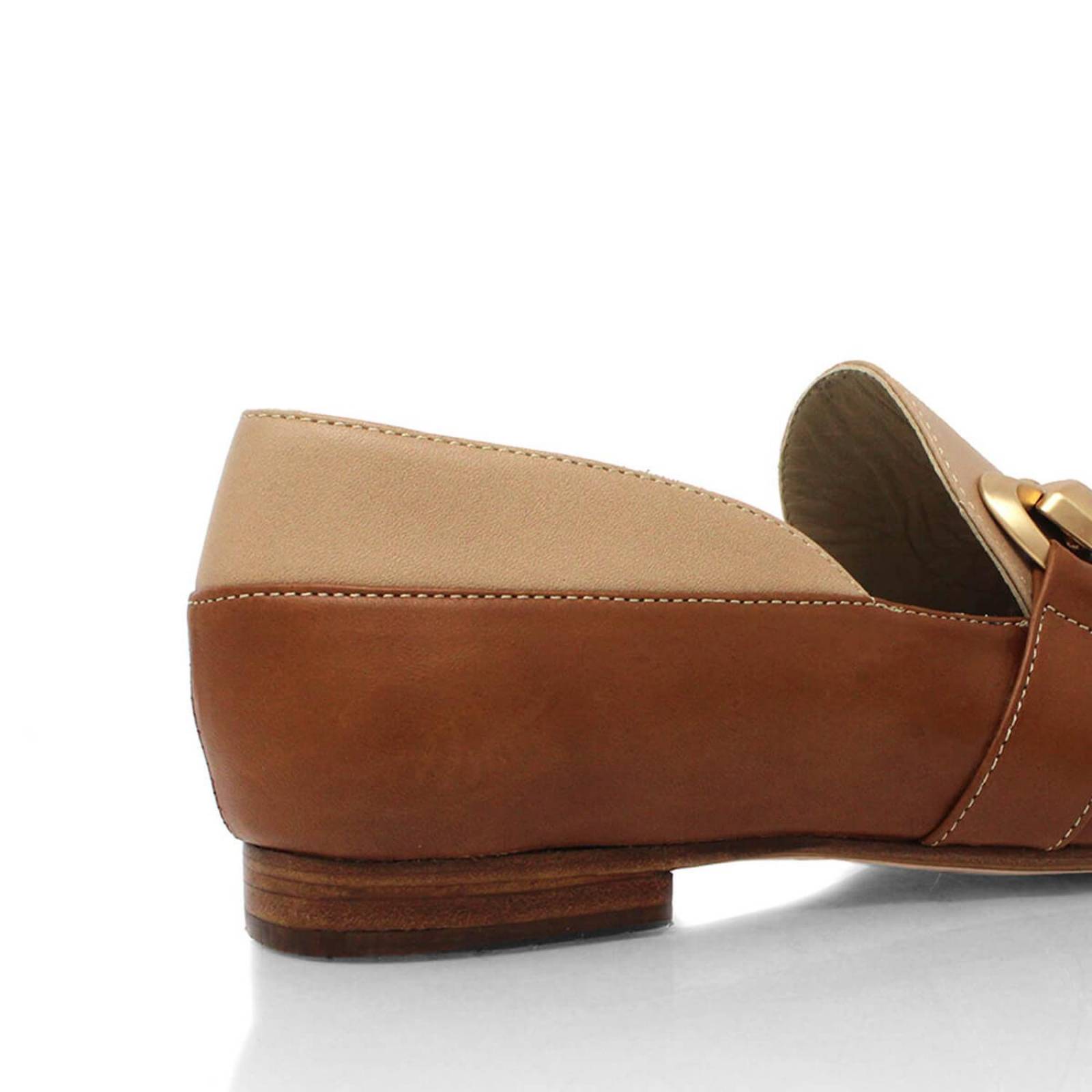 RANDY - Miel Regina Romero Zapato Mocasin de Piso Para Dama en Piel 