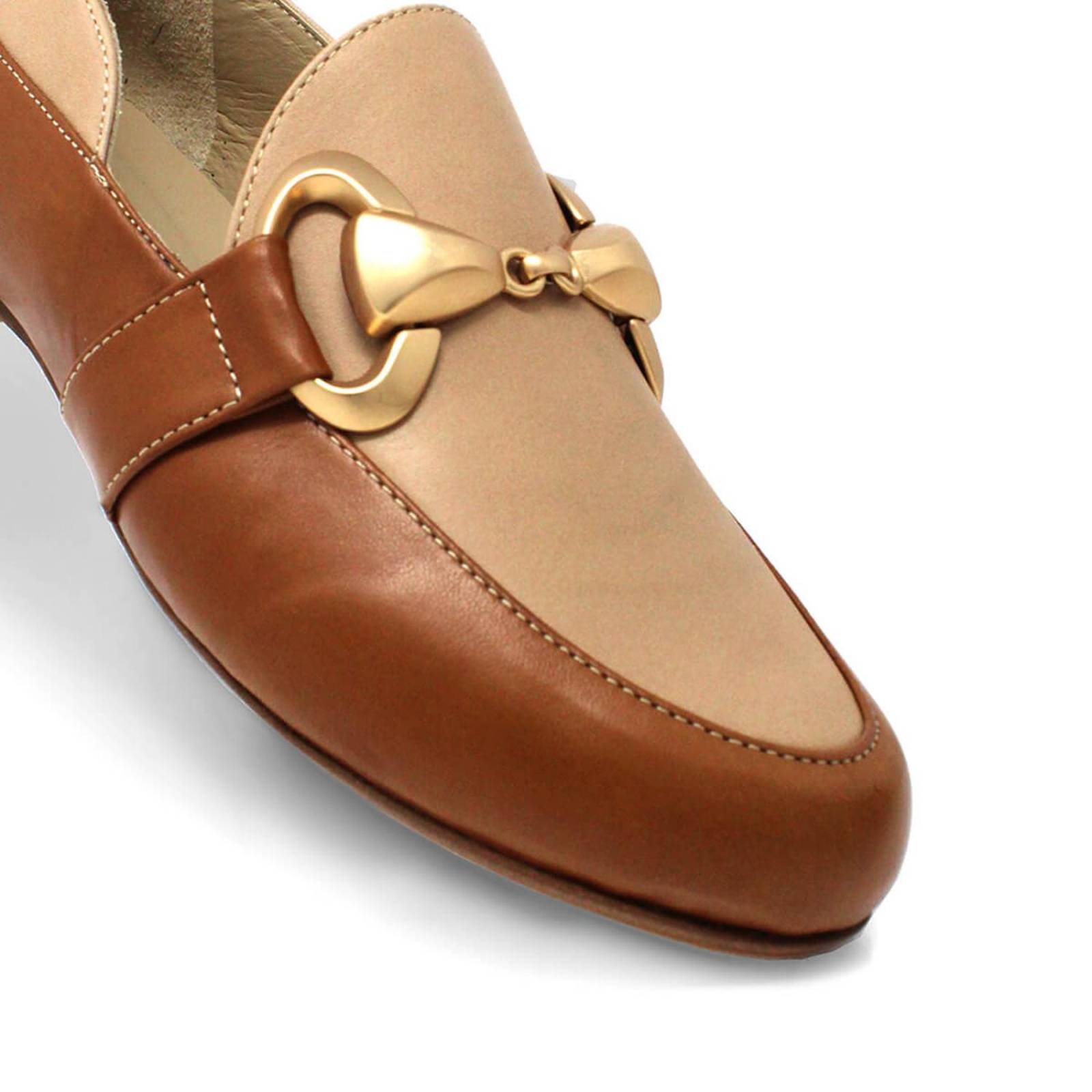 RANDY - Miel Regina Romero Zapato Mocasin de Piso Para Dama en Piel 