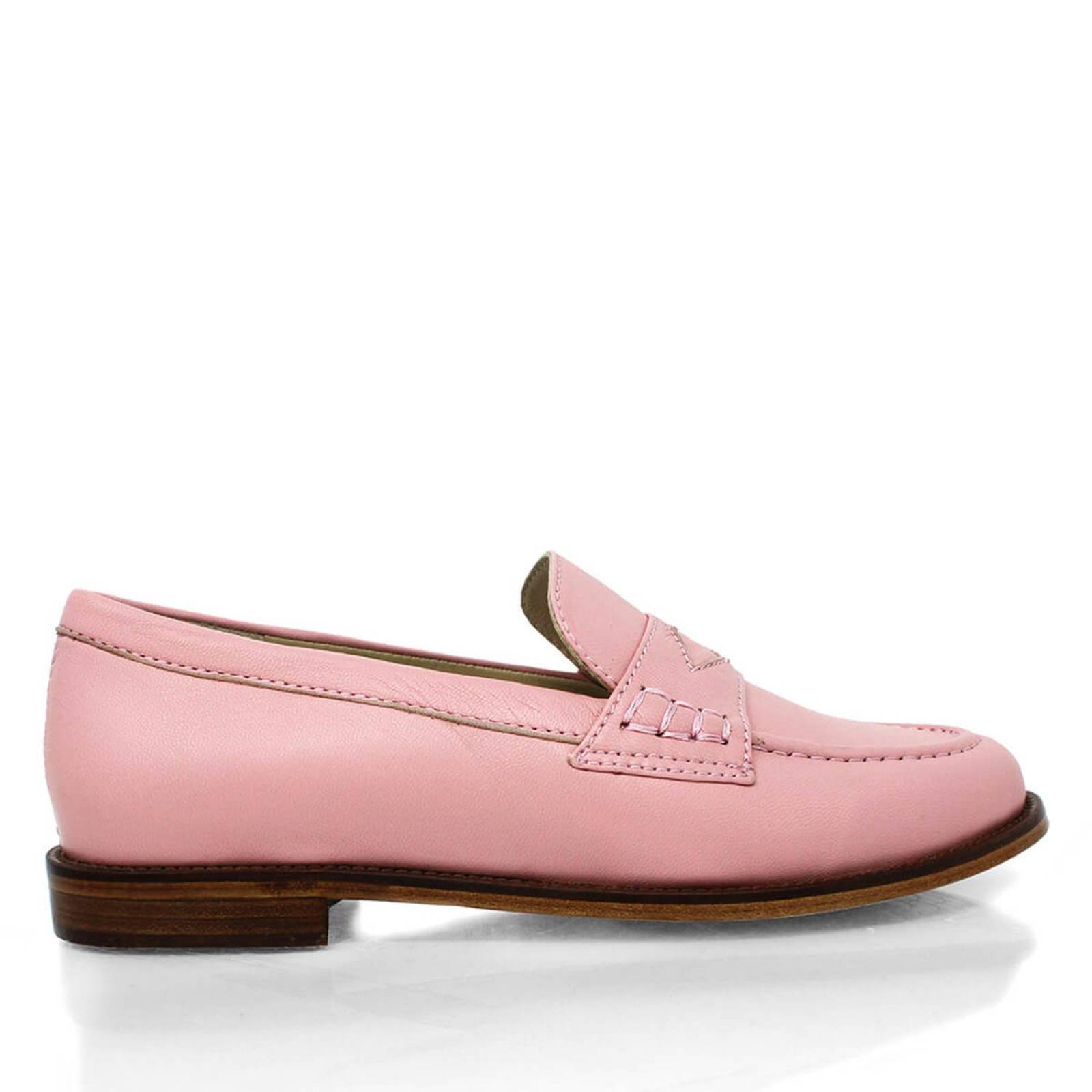PENNY - Rosa Claro Regina Romero Zapato Mocasin de Piso Para Dama en Piel 