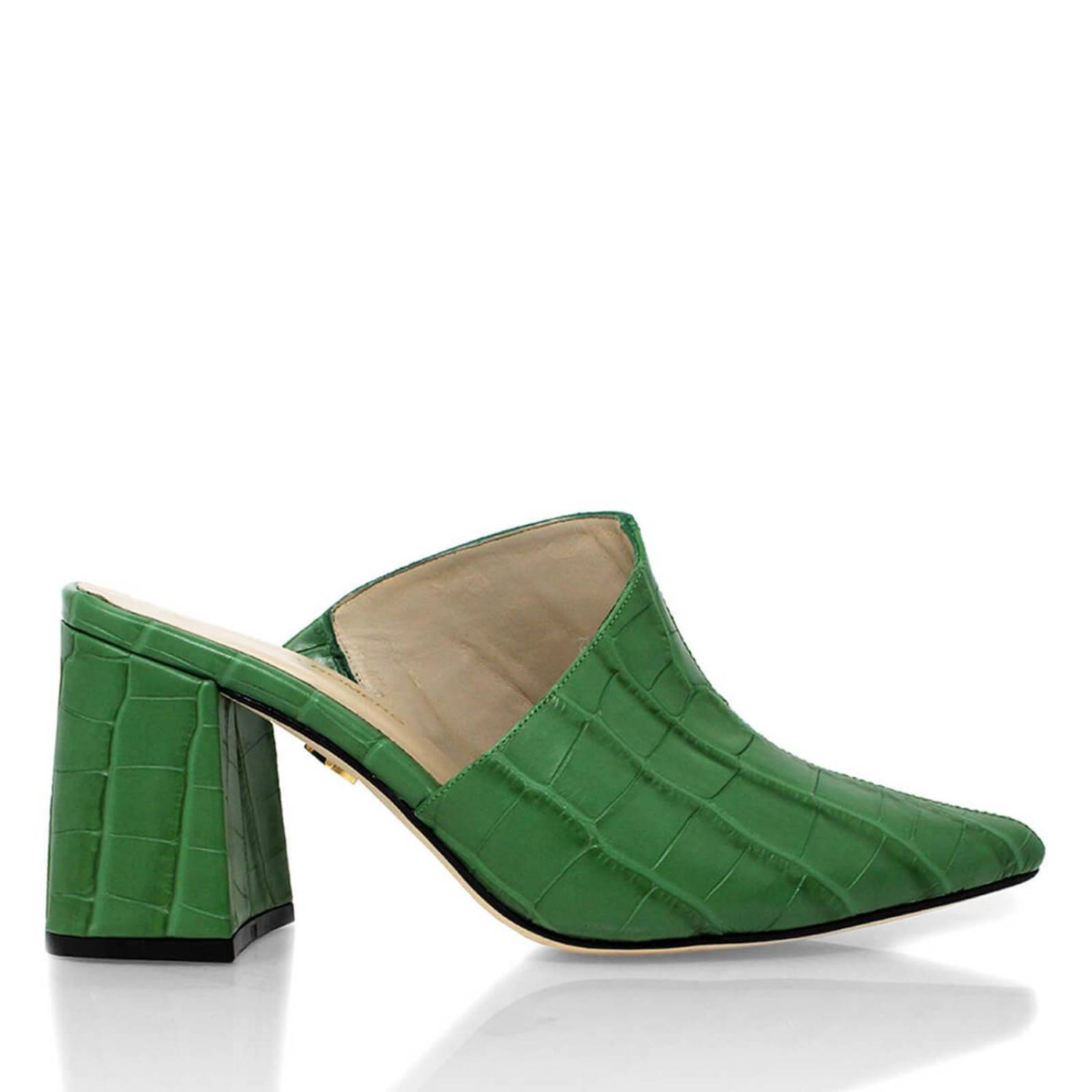 DENISE 80 - Verde Regina Romero Zapato Zapatilla Tacon Alto Para Dama en Piel