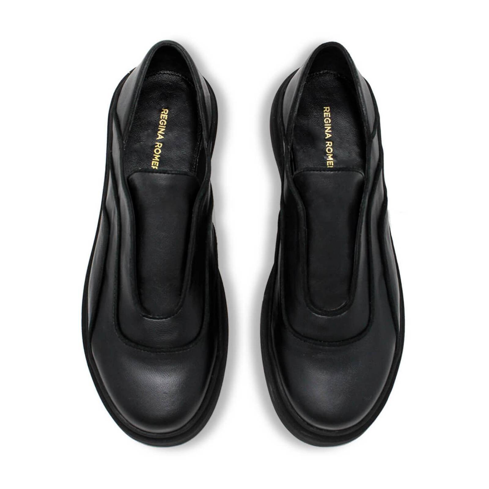 CHARLIE 35 - Negro Regina Romero Zapato Tenis Urbano Sport Para Dama en Piel 