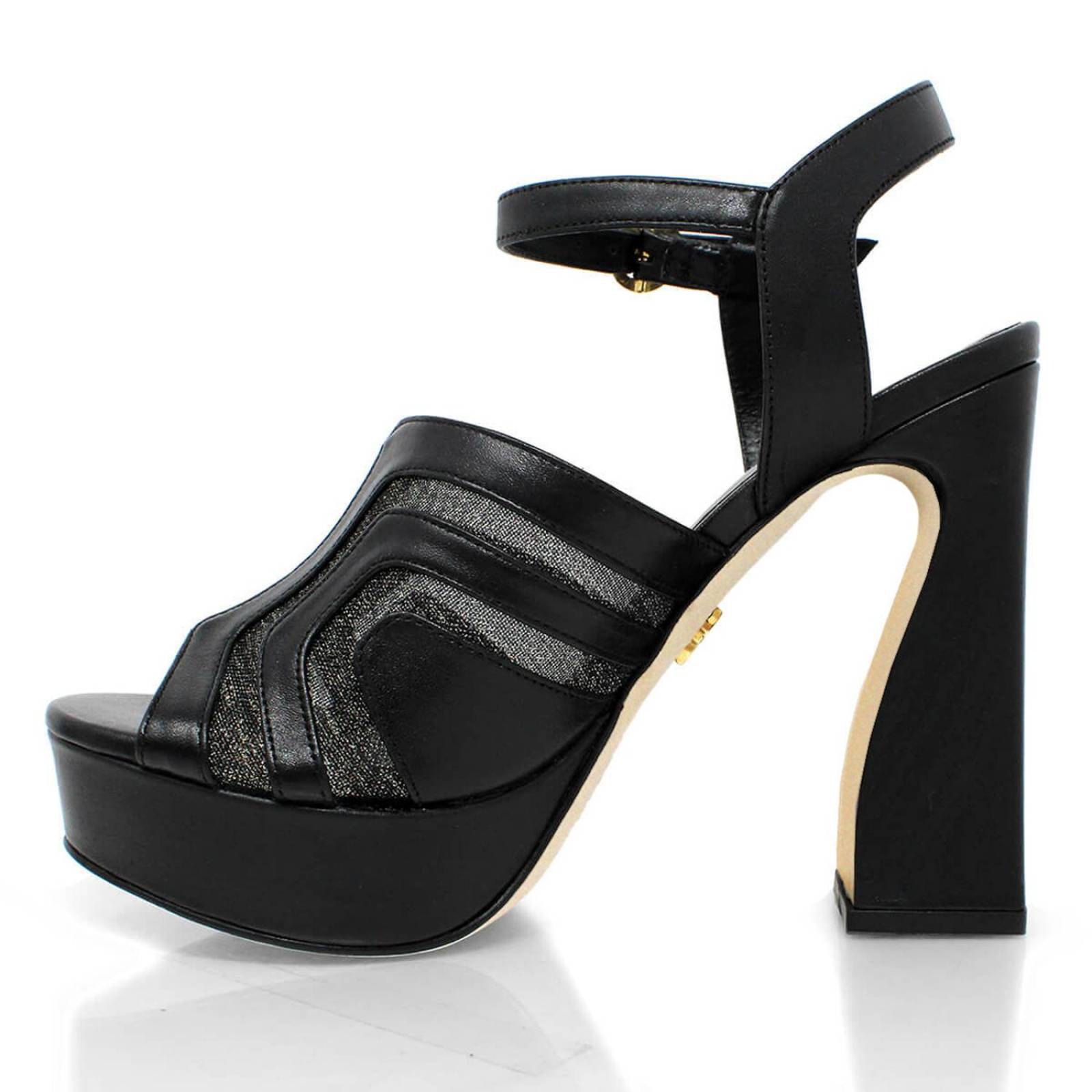 ROBIN 125 - Negro Regina Romero Zapato Sandalia Plataforma Tacon Alto Para Dama en Piel 