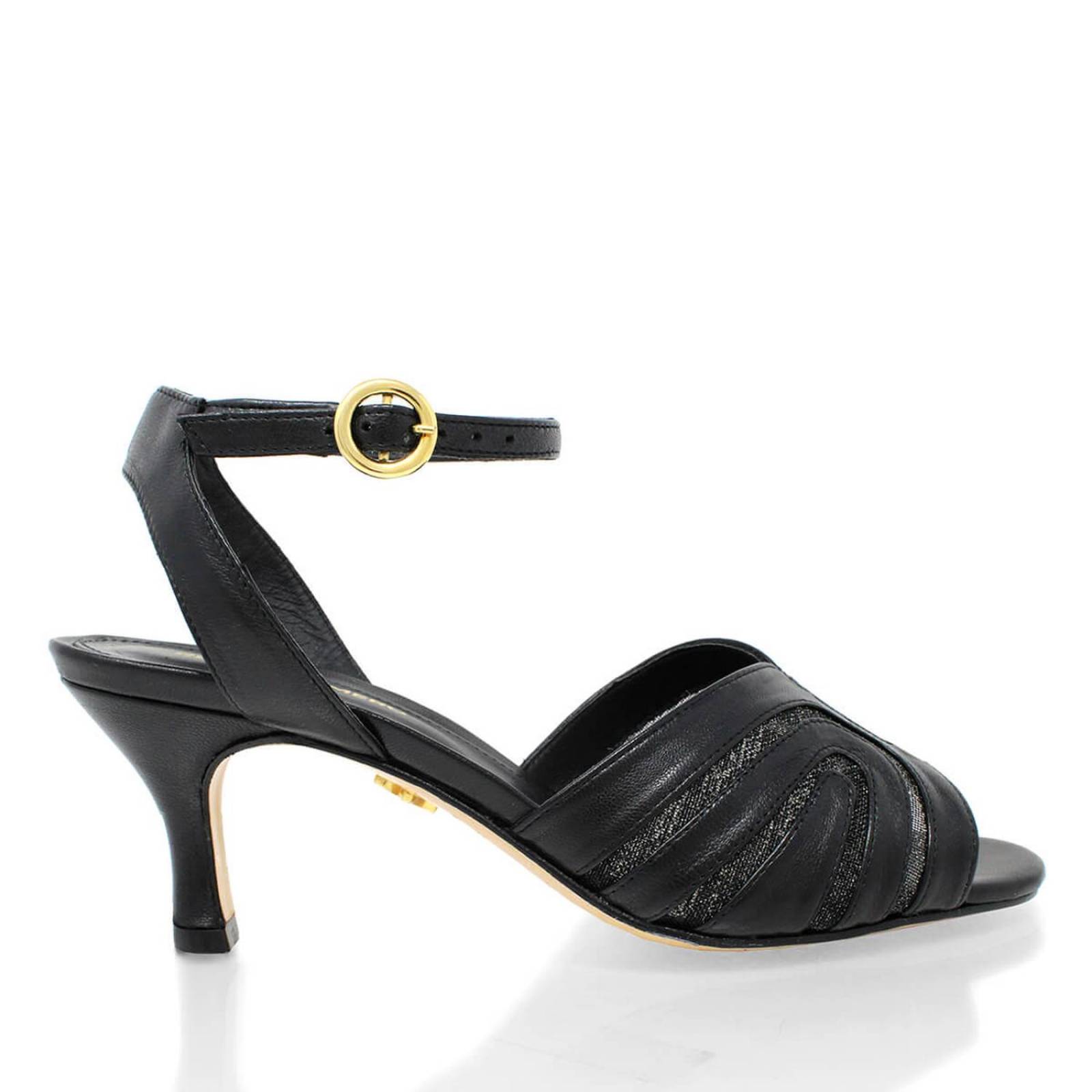 LIKA 60 Negro Regina Romero Zapato Sandalia Zapatilla Tacon Bajo