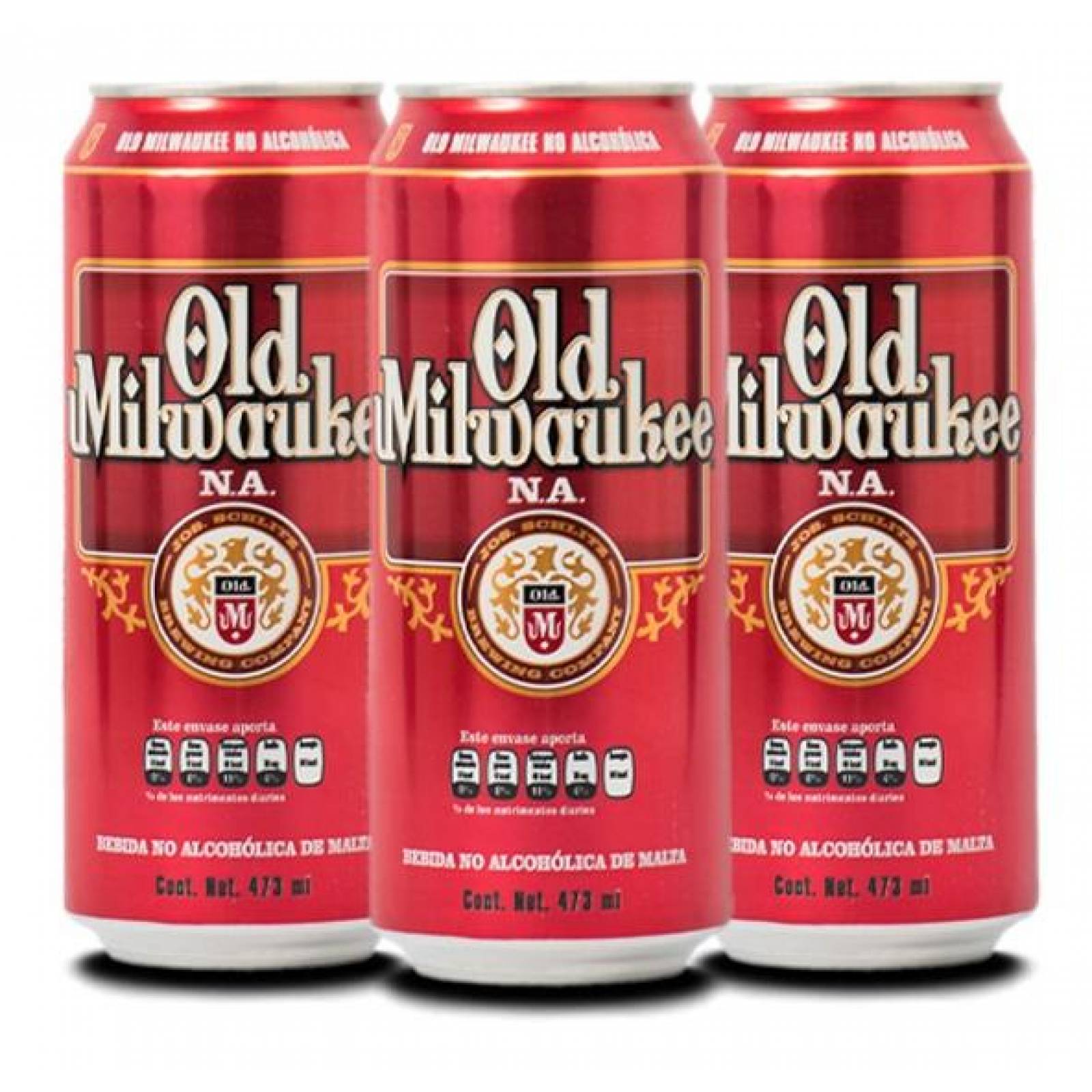 Cerveza Milwaukee Sin Alcohol 3 Botes 473ml C/u