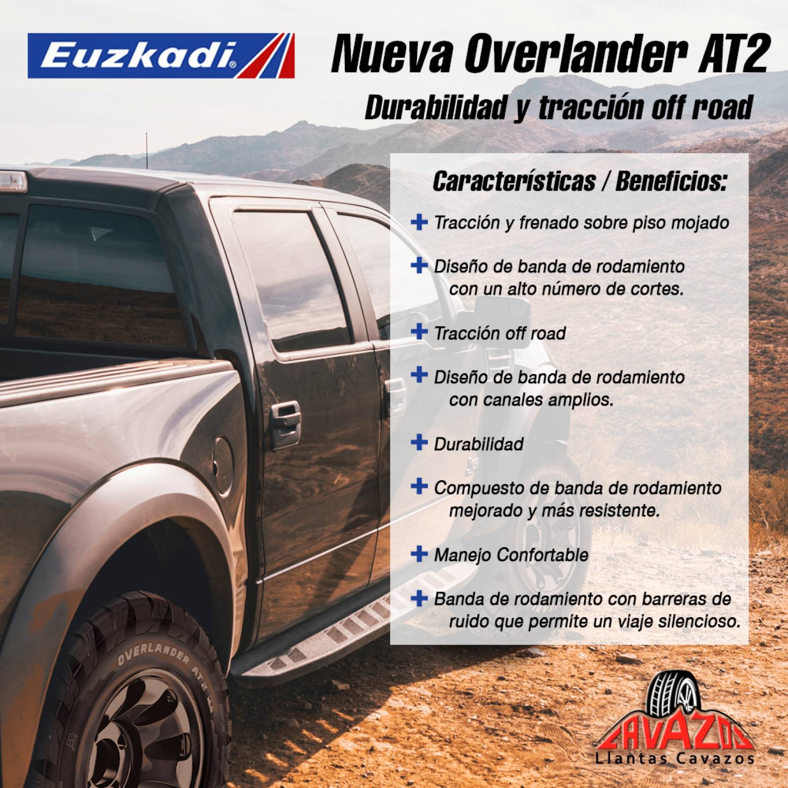 LLANTAS 265 70 R16 EUZKADI  OVERLANDER AT2 RWL 112S