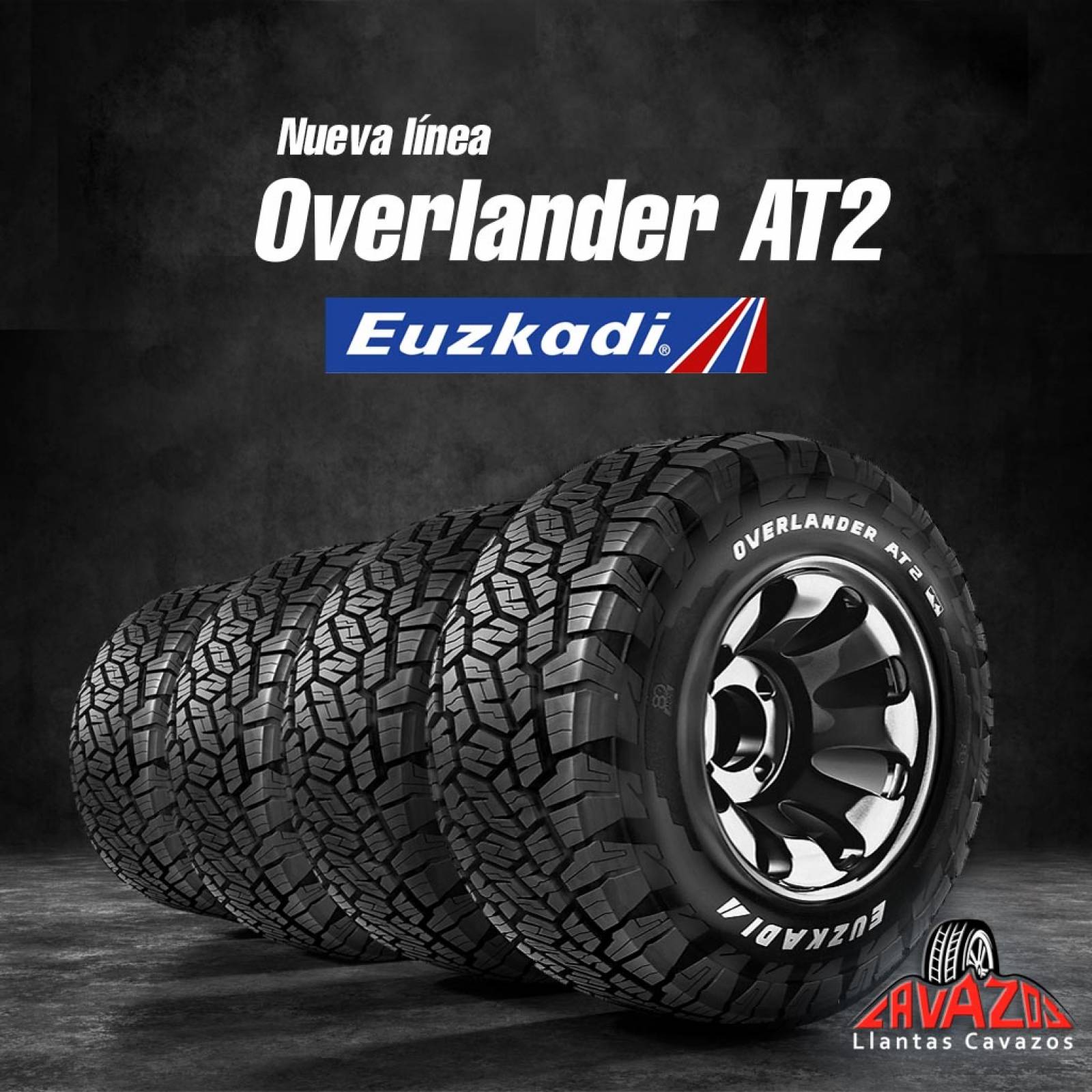 Paquete de 4 LLANTAS 27X8 5 R14 EUZKADI OVERLANDER AT2 95Q