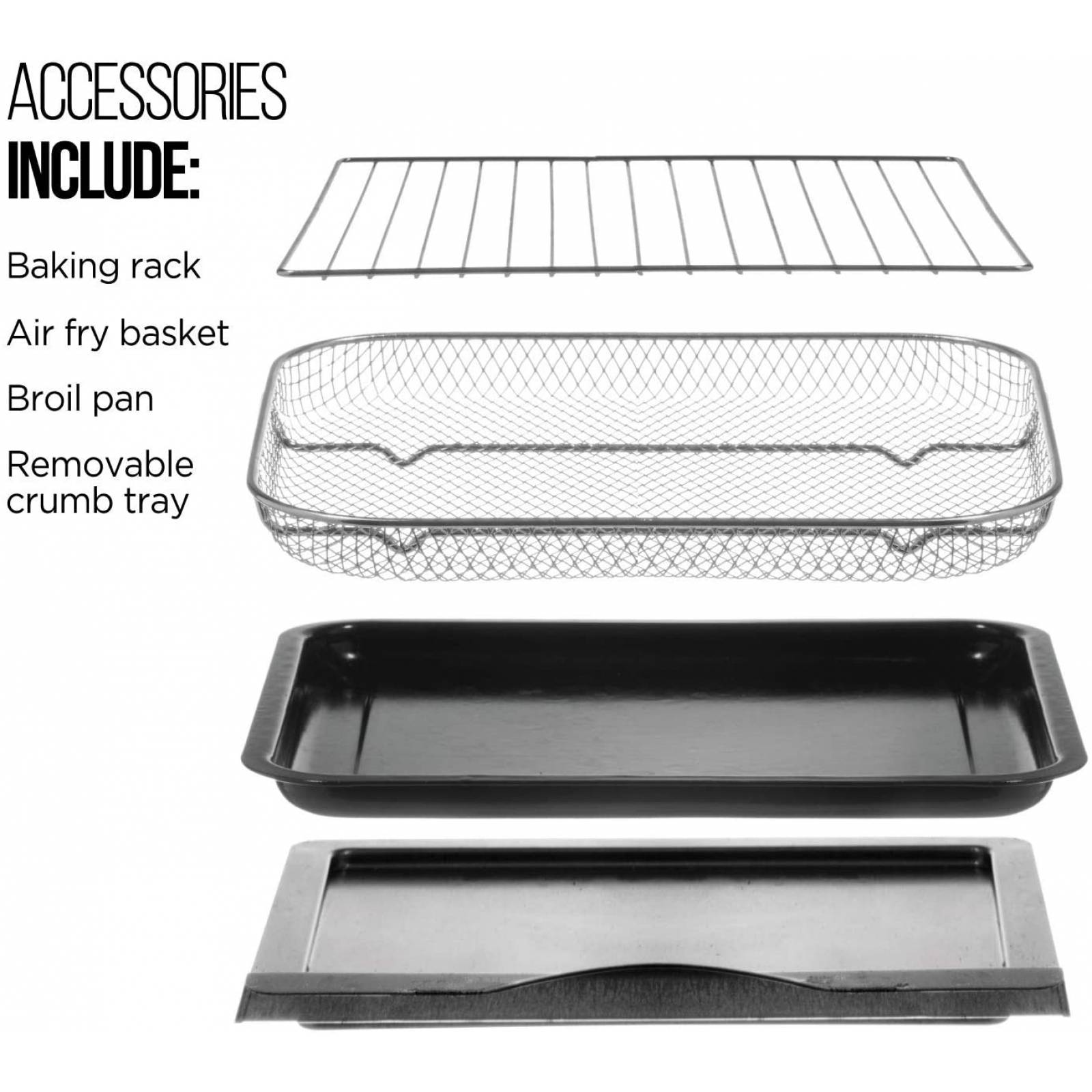 Chefman Horno Freidora de Aire de 20 Litros Fríe sin Aceite 7 en 1 Interior Antiaderente Acero Inoxidable RJ50-SS-M20-MX