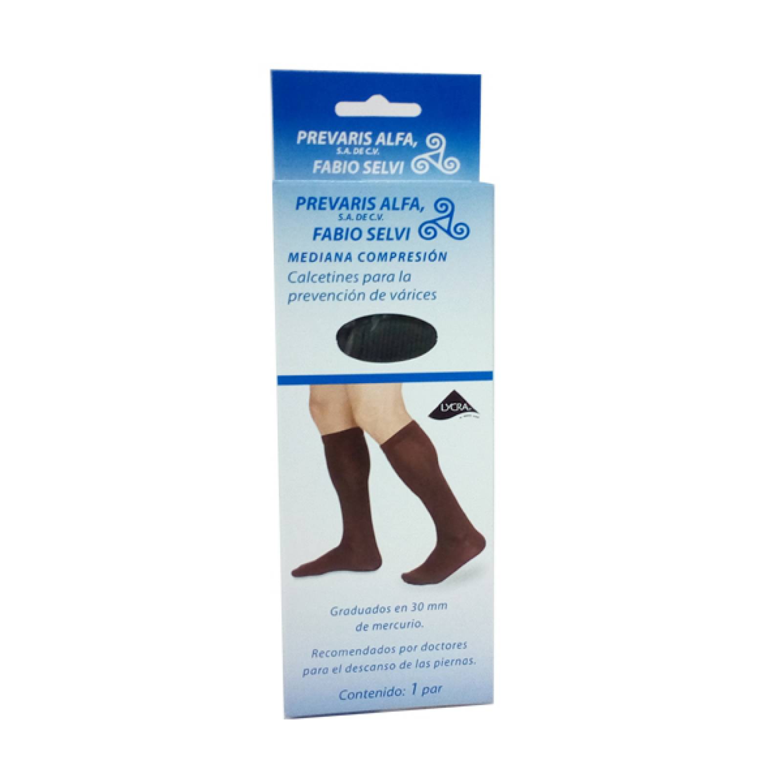 KIT C 2 PARES CALCETIN PREVARIS MEDIANA COMPRESION GRIS OXFORD GDE EXGDE