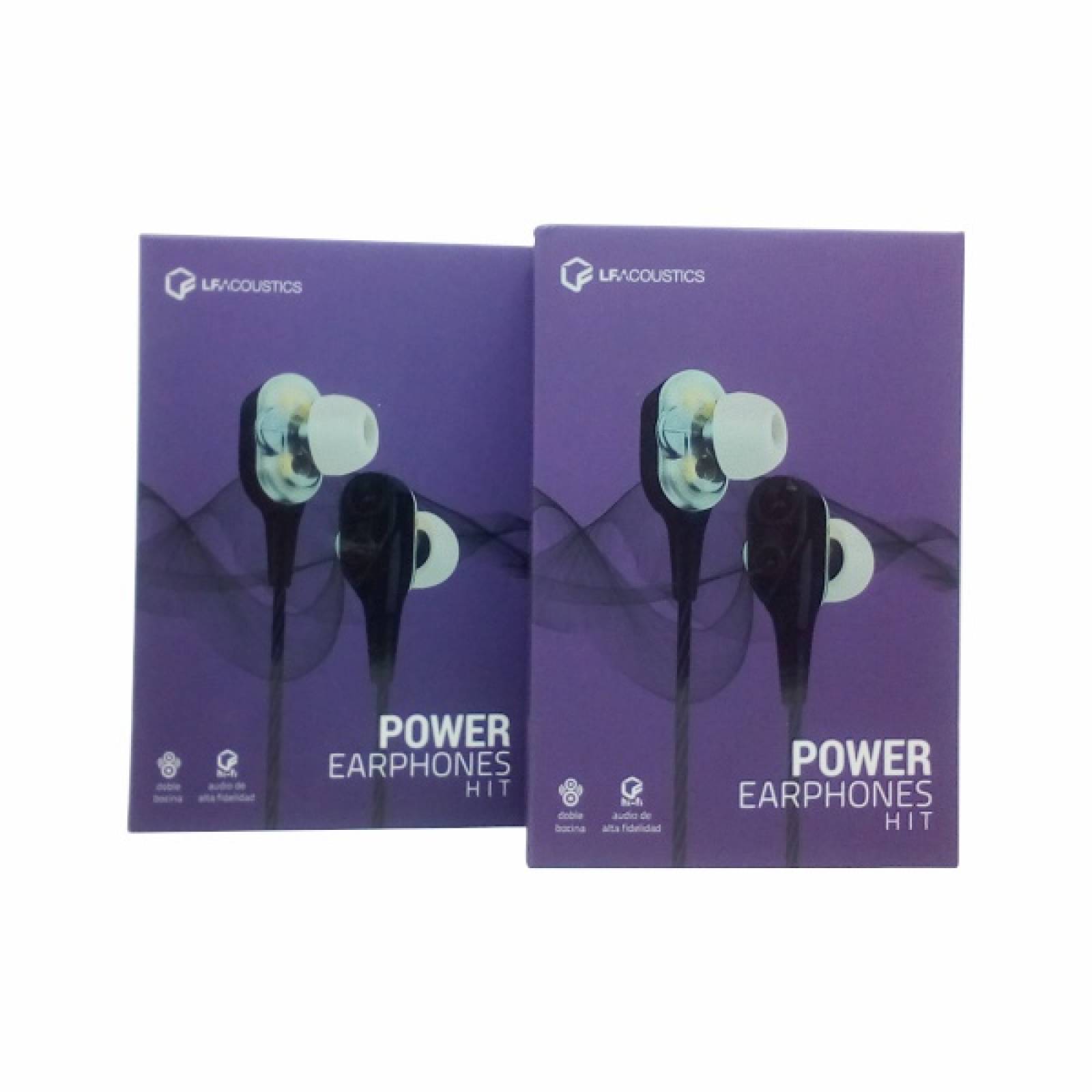 Audifonos Alambricos Alta Fidelidad Doble Bocina 3 5mm c 2 pzas Color Negro