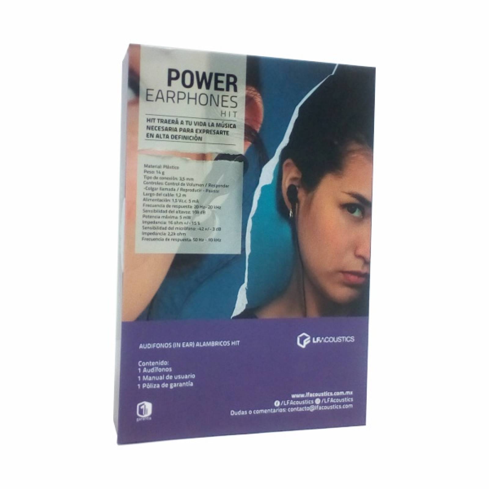 Audifonos Alambricos Alta Fidelidad Doble Bocina 3 5mm c 2 pzas Color Negro