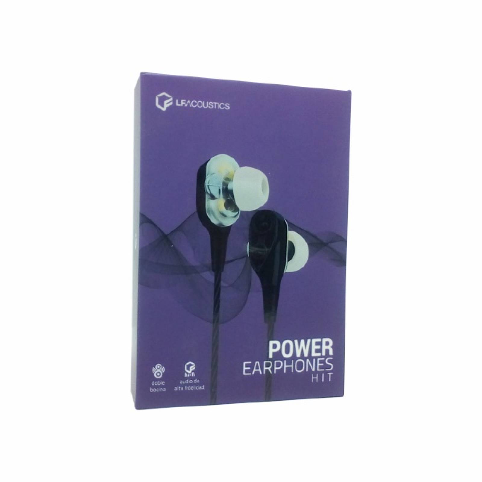 Audifonos Alambricos Alta Fidelidad Doble Bocina 3 5mm c 2 pzas Color Negro