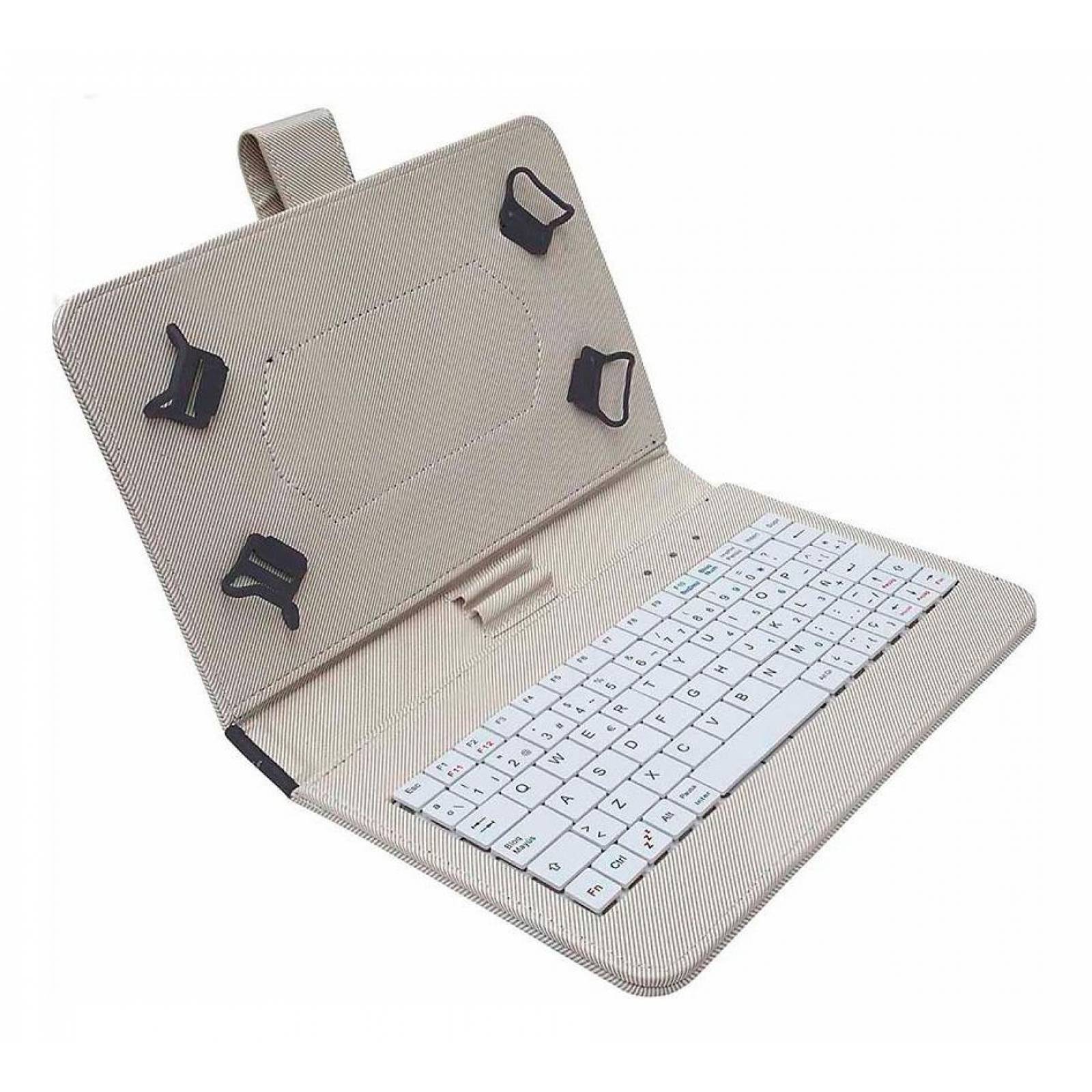 Funda Tablet 7 Green Leaf Con Teclado Y Lápiz 18-1629 Beige
