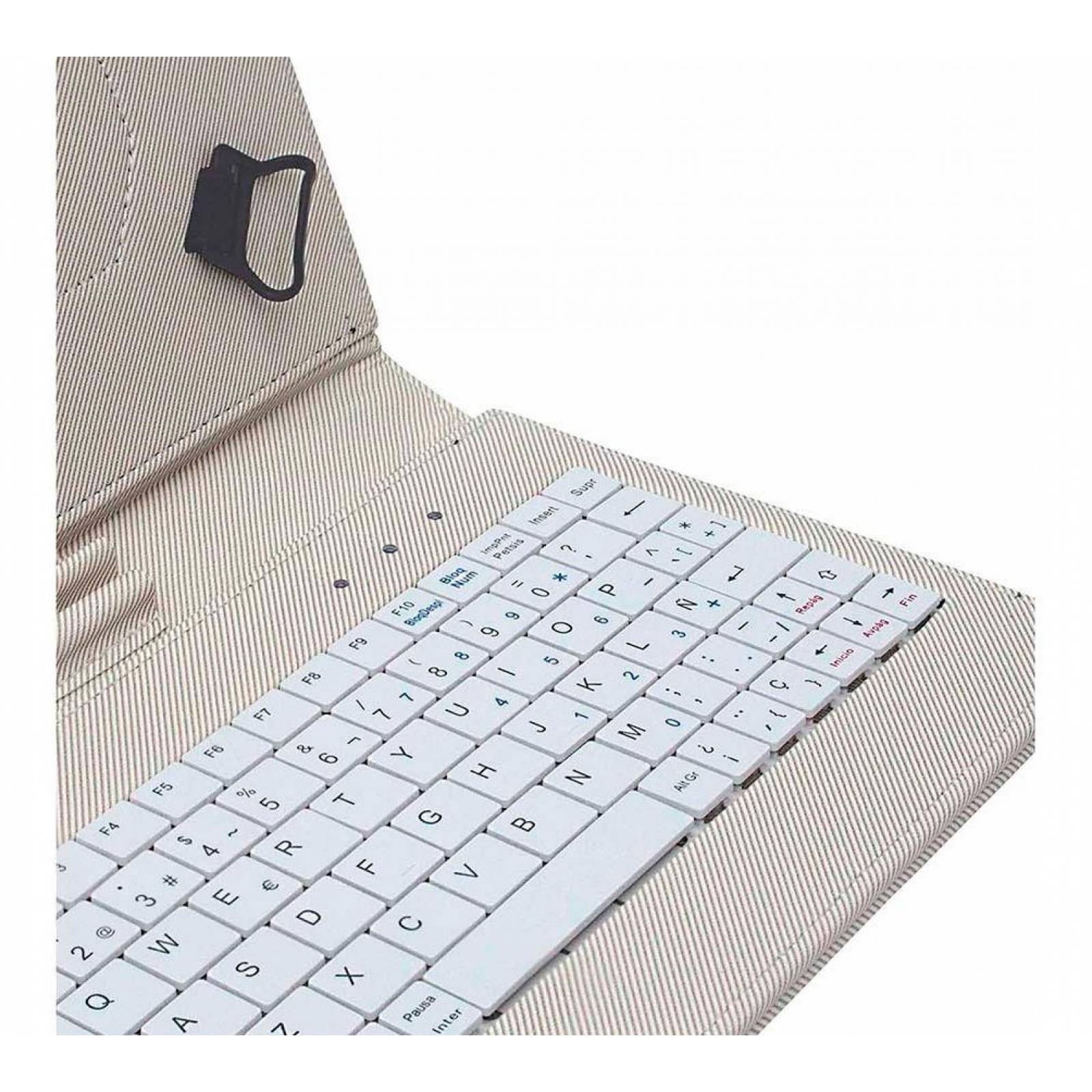 Funda Tablet 7 Green Leaf Con Teclado Y Lápiz 18-1629 Beige