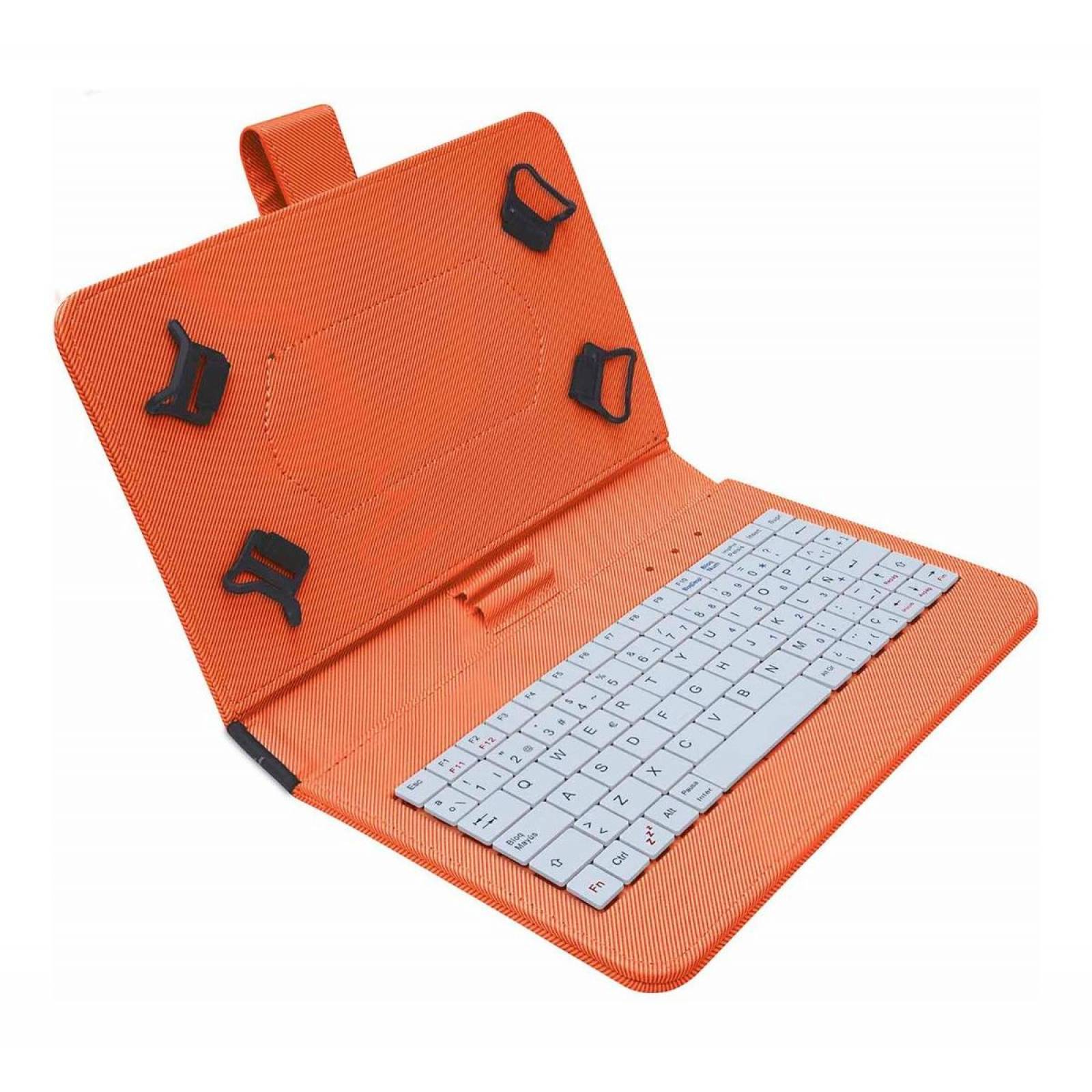 Funda Tablet 7 Green Leaf Con Teclado Y Lápiz 18-1629 Naranja