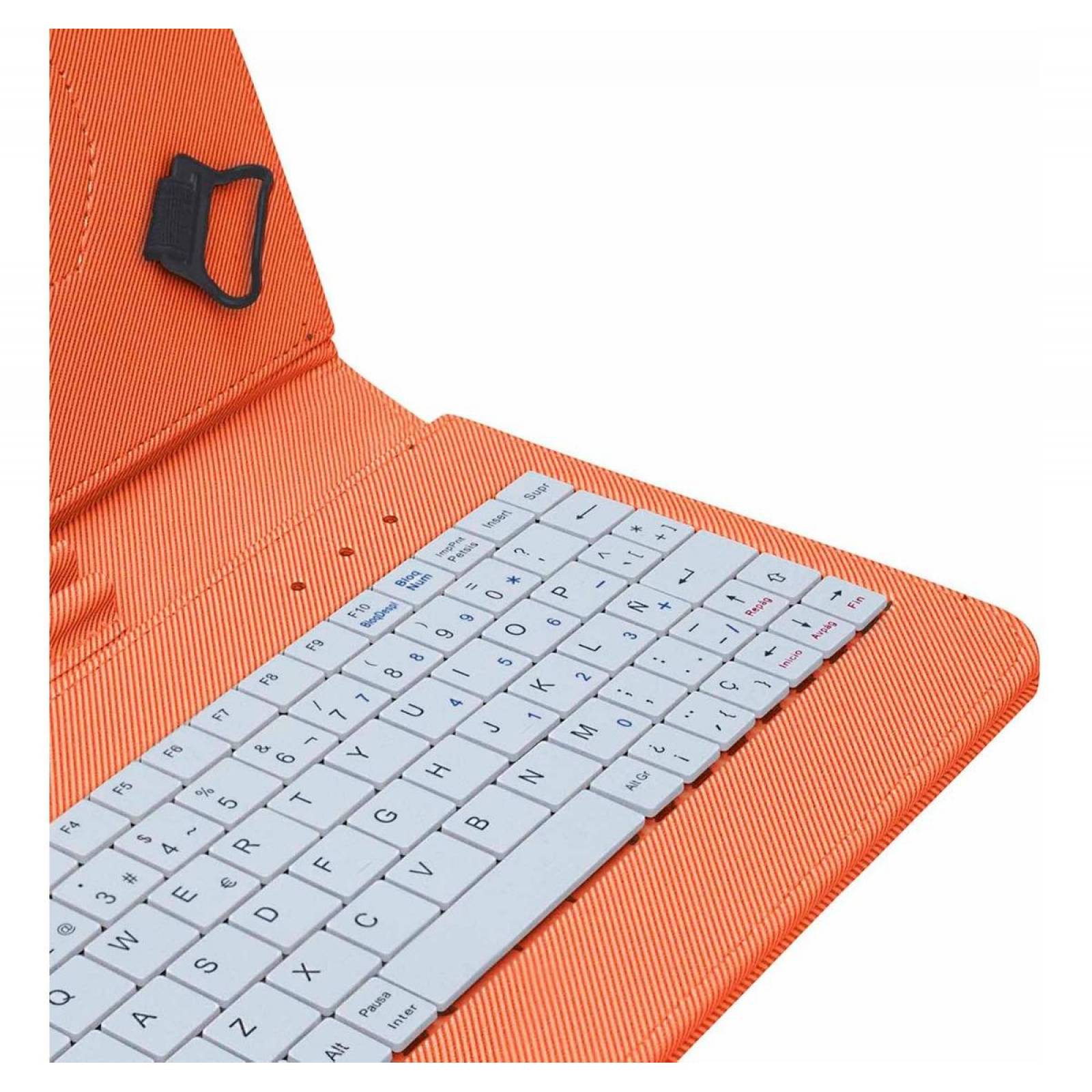 Funda Tablet 7 Green Leaf Con Teclado Y Lápiz 18-1629 Naranja
