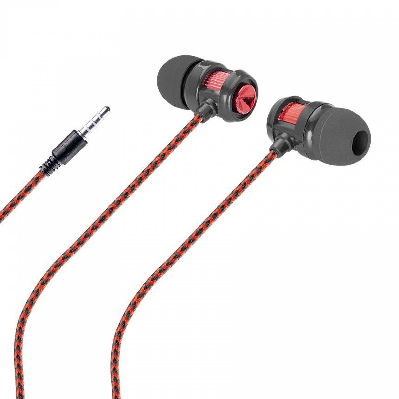 Audífonos manos libres con cable reforzado Mitzu MH-0013 Rojo