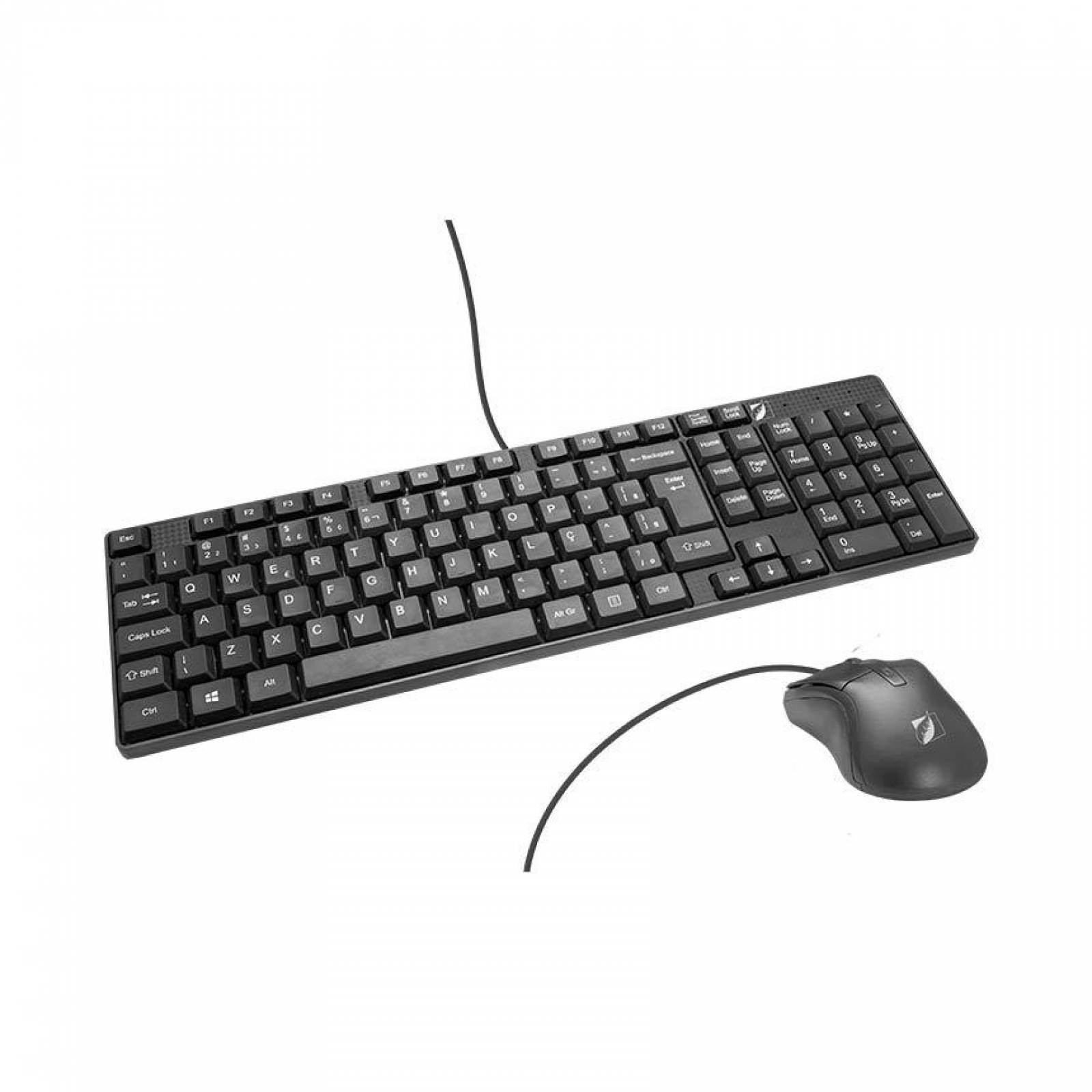Kit de teclado multimedia texturizado y mouse Green Leaf 18-8323 