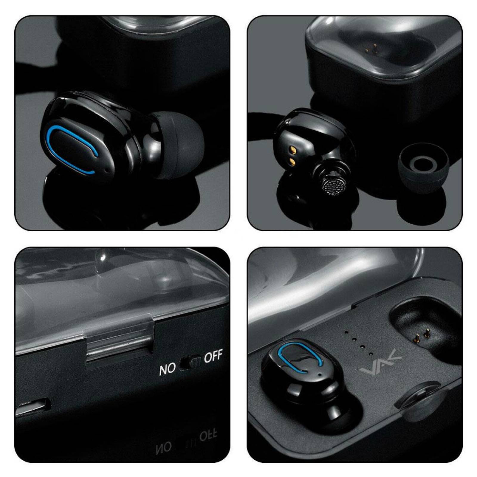 AUDIFONOS VAK T18 BLUETOOTH BASE DE CARGA MANOS LIBRES TWS .