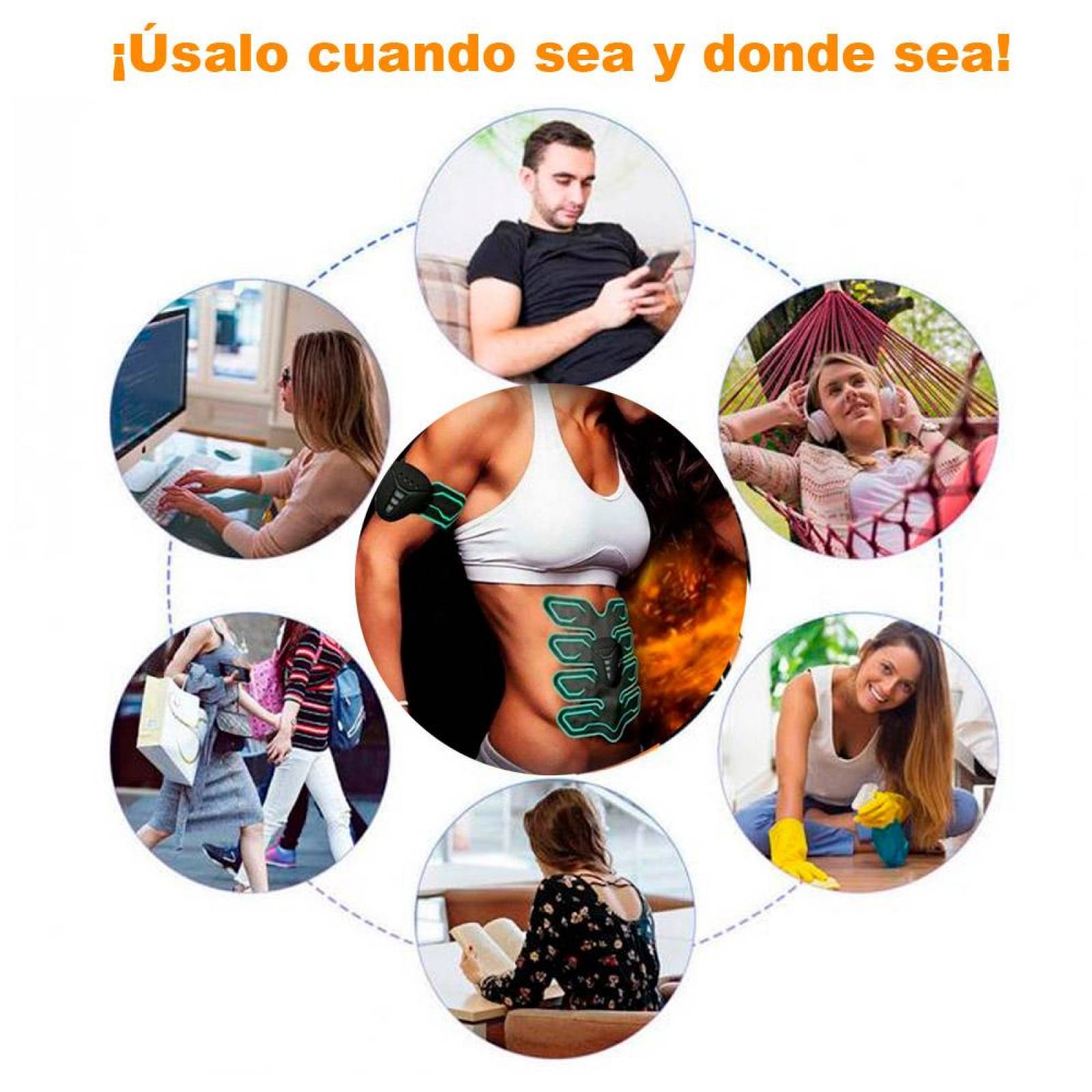 Electro Estimulador Muscular Vak Ems PRO Pad 8 Abdominales