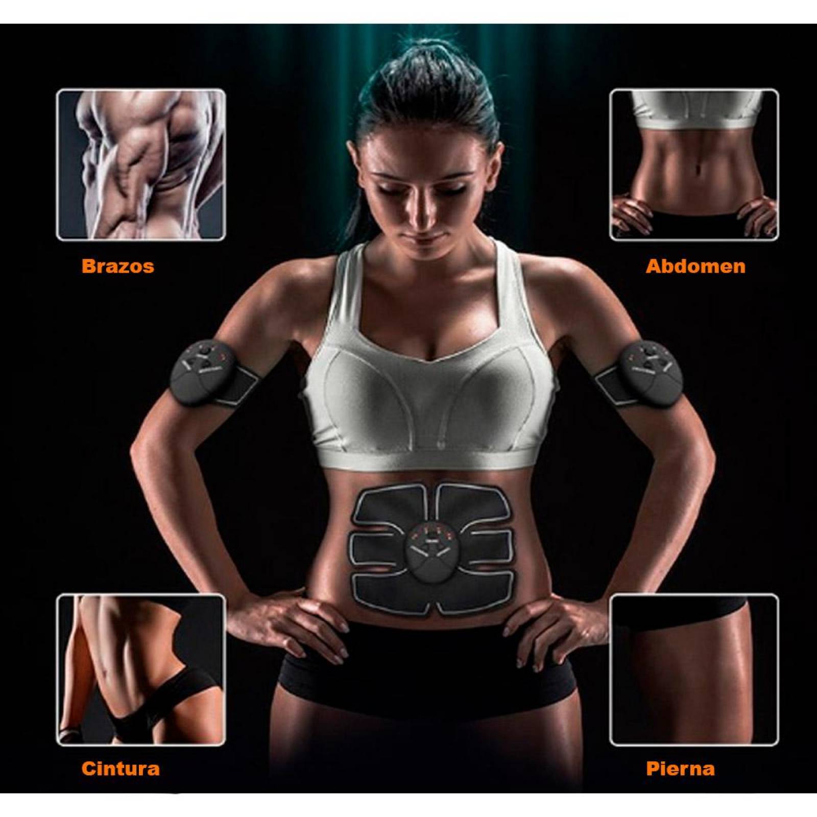 Ems Pad Electroestimulador muscular abdomen y brazos ABS masajeador slim 
