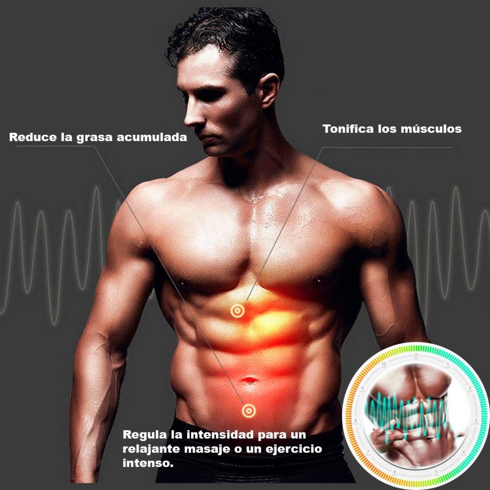 Ems Pad Electroestimulador muscular abdomen y brazos ABS masajeador slim 