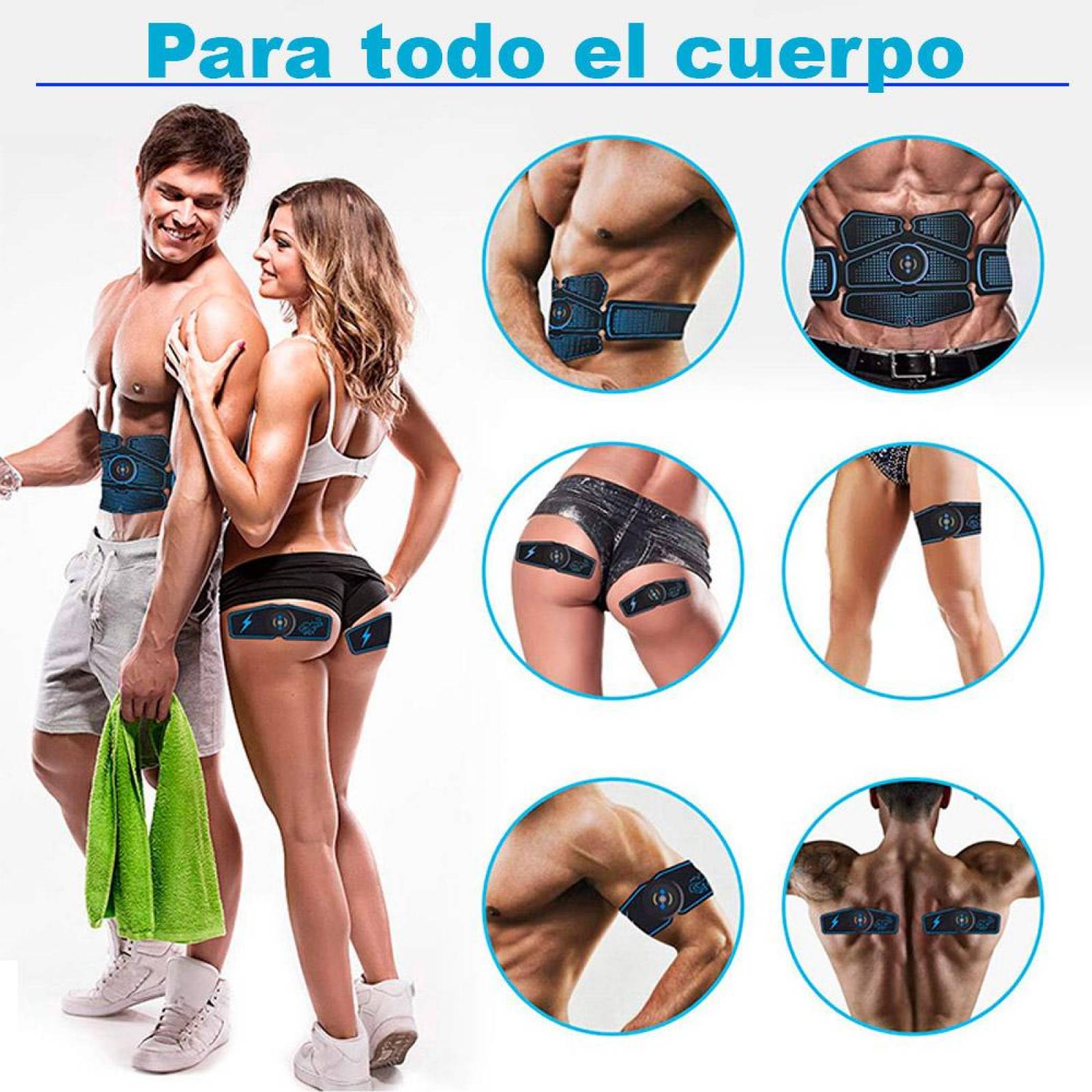 Electro Estimulador Muscular 06 Vak Ems PRO Pad Abdominales CINTURA 