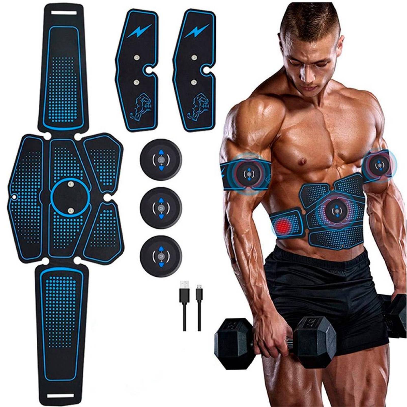 Electro Estimulador Muscular 06 Vak Ems PRO Pad Abdominales CINTURA 