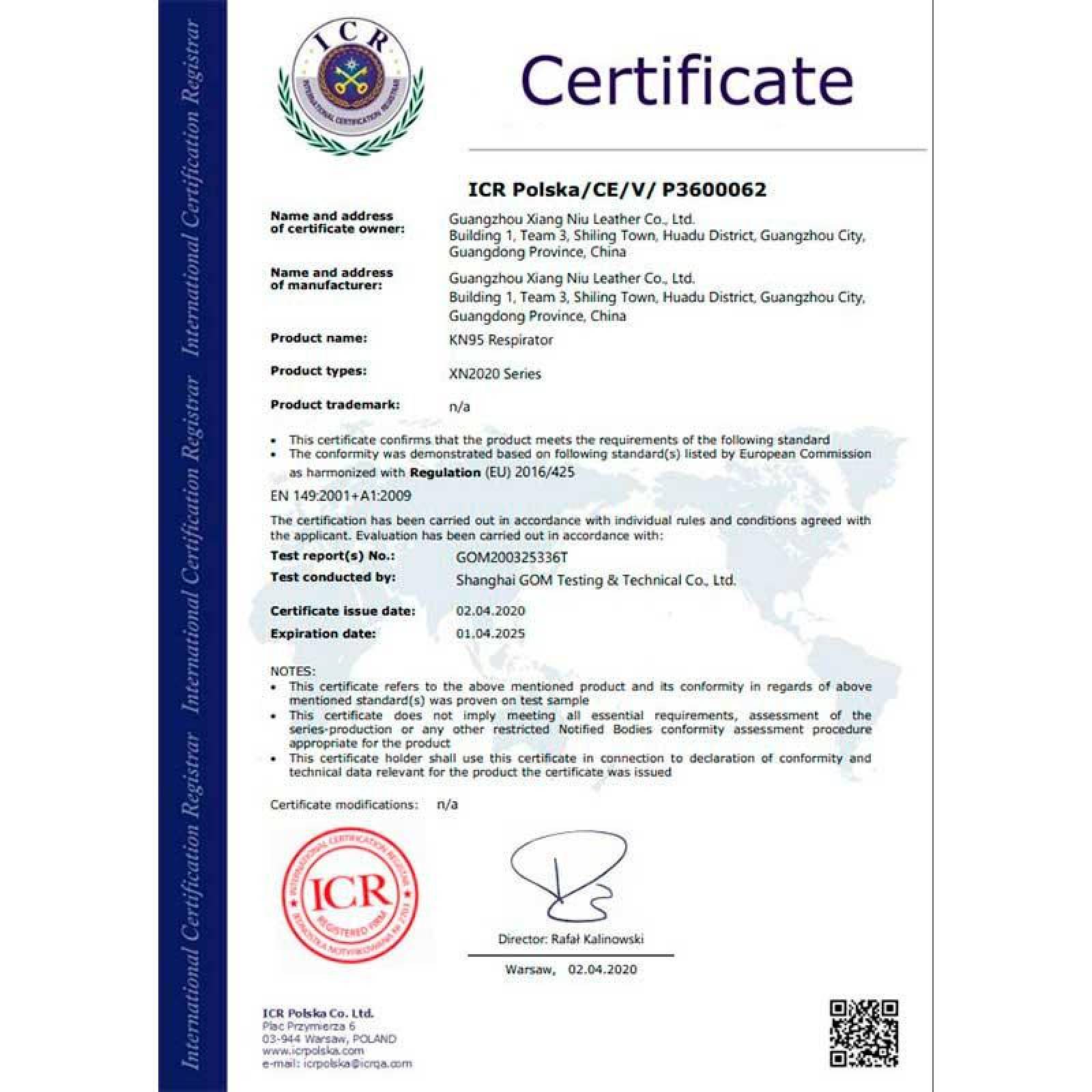 10pzs Cubrebocas KN95 VAK Propileno Reutilizable Ajuste Nariz Certificado CE 