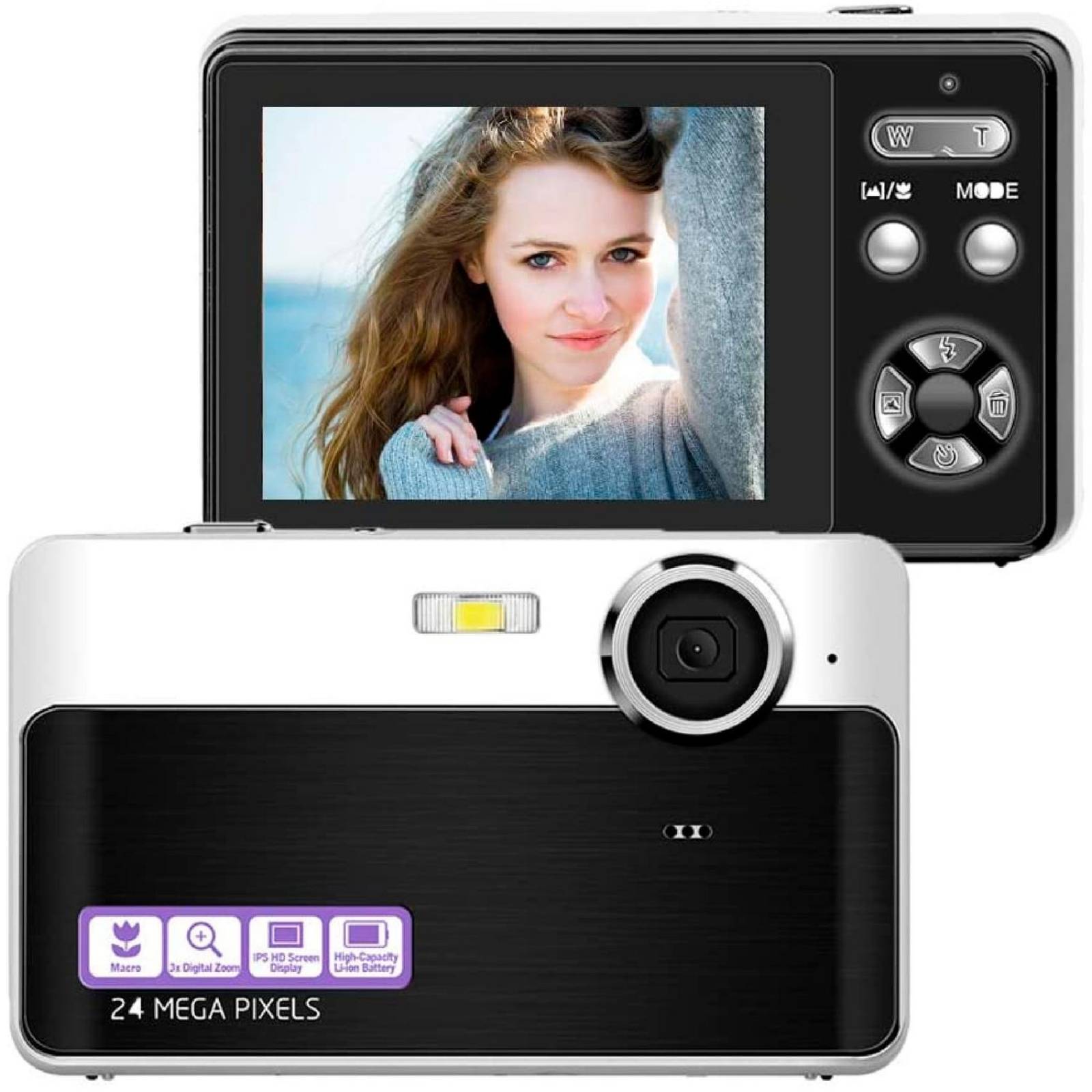 Camara digital VAK VD-AF 24Mp video 1080p Pantalla IPS 32GB .