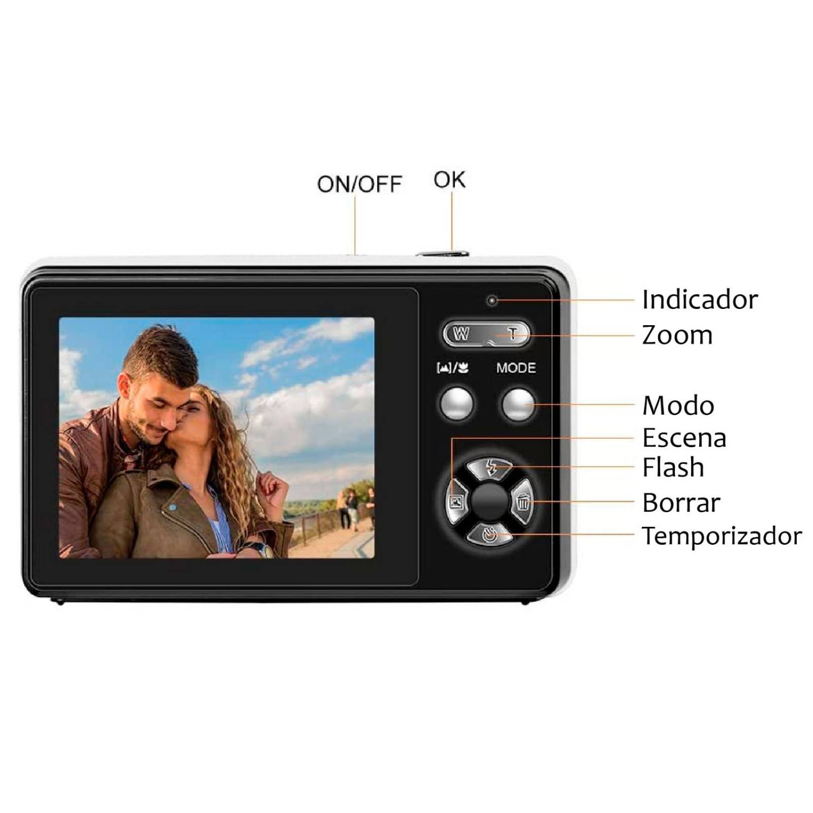 Camara digital VAK VD-AF 24Mp video 1080p Pantalla IPS 32GB .