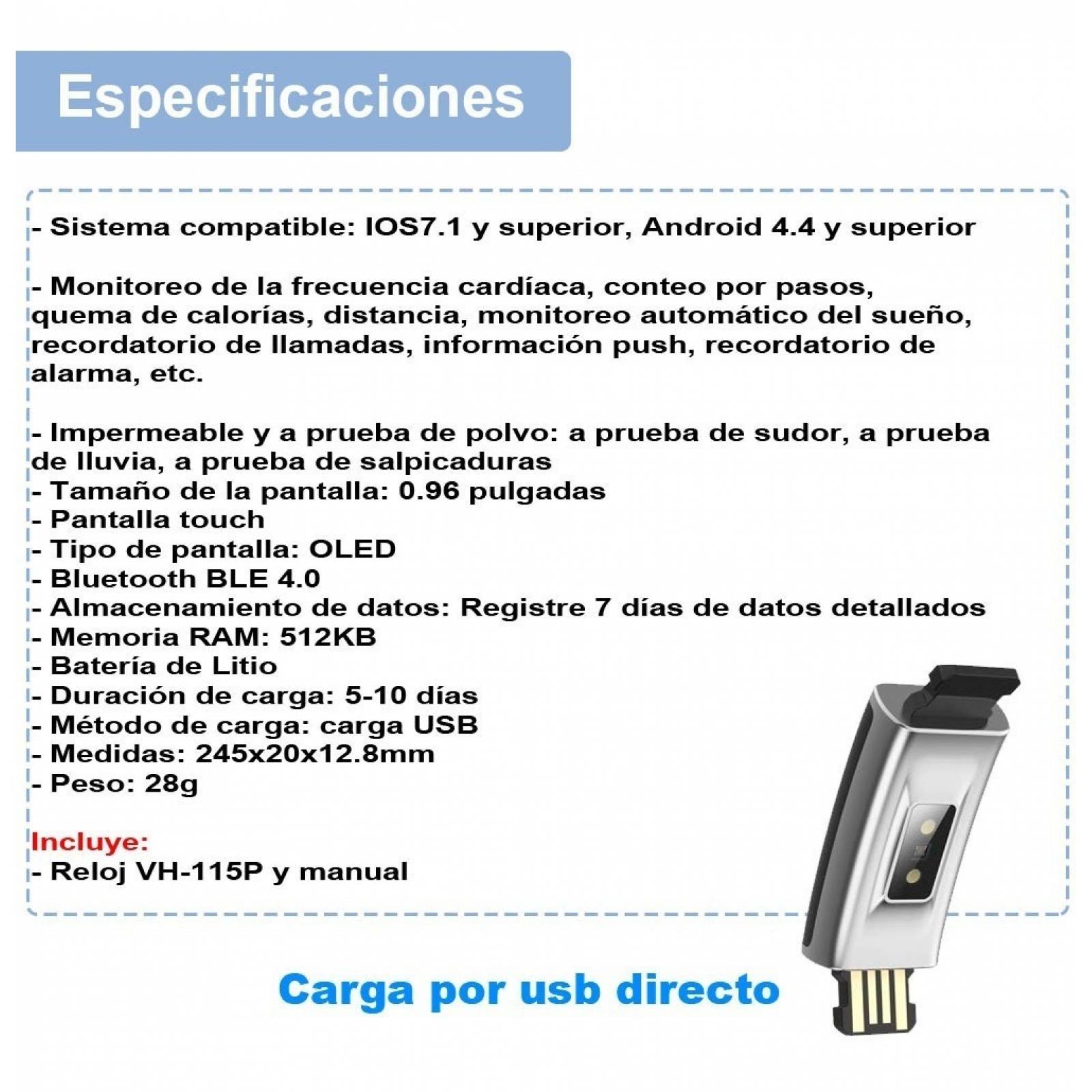 Reloj Smartwatch Vak 115 Podometro Bluetooth Sueño Musica 