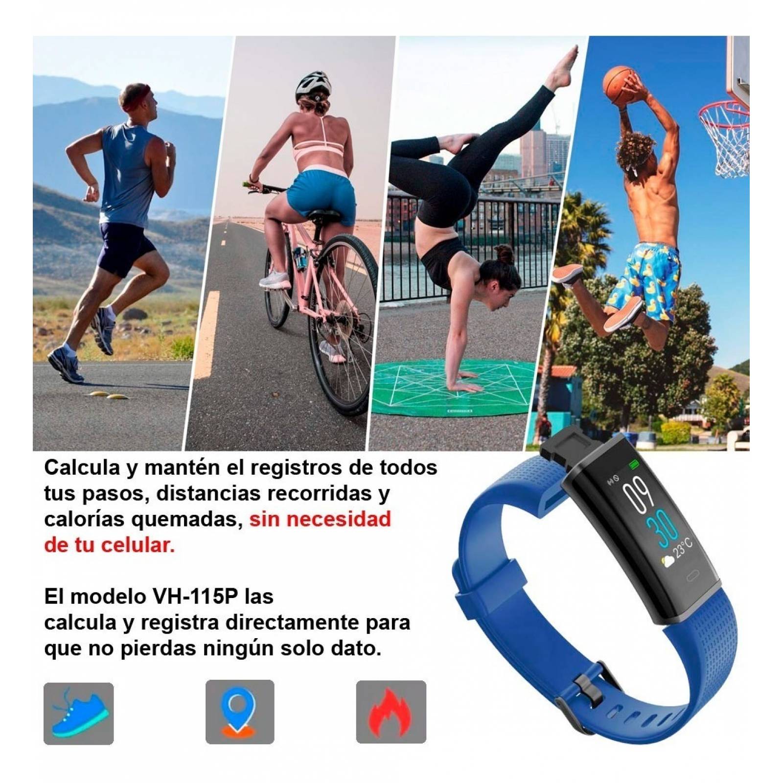 Reloj Smartwatch Vak 115 Podometro Bluetooth Sueño Musica .