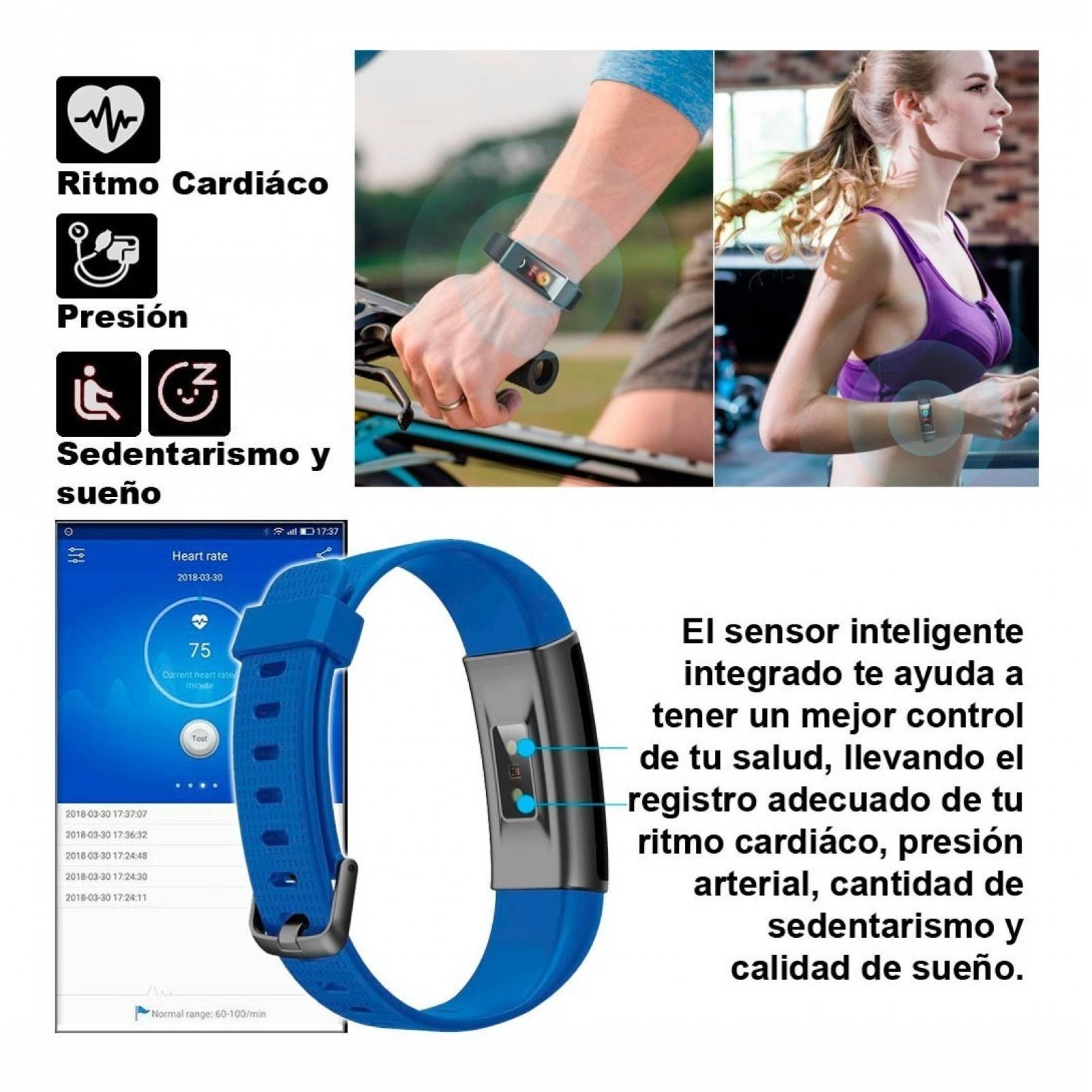 Reloj Smartwatch Vak 115 Podometro Bluetooth Sueño Musica .