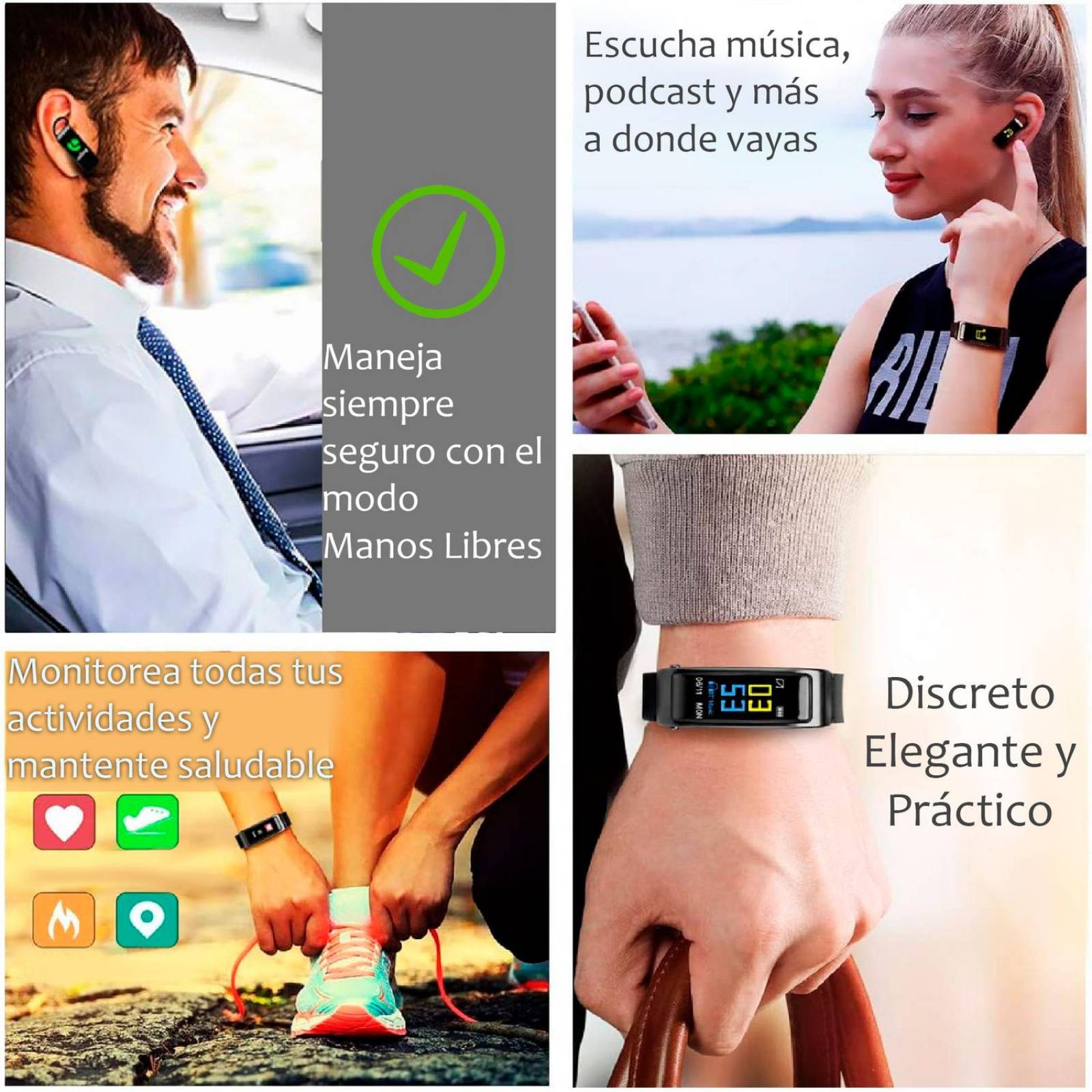 Reloj Smartwatch VAK Y3 MANOS LIBRES Bluetooth CALORIAS Musica Health 