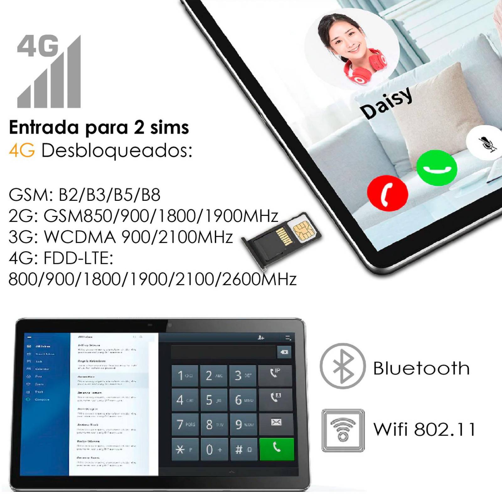 Tablet Vak 102x Deca Core 12' 64gb 2 Sim 4g 3GB RAM ANDROID 