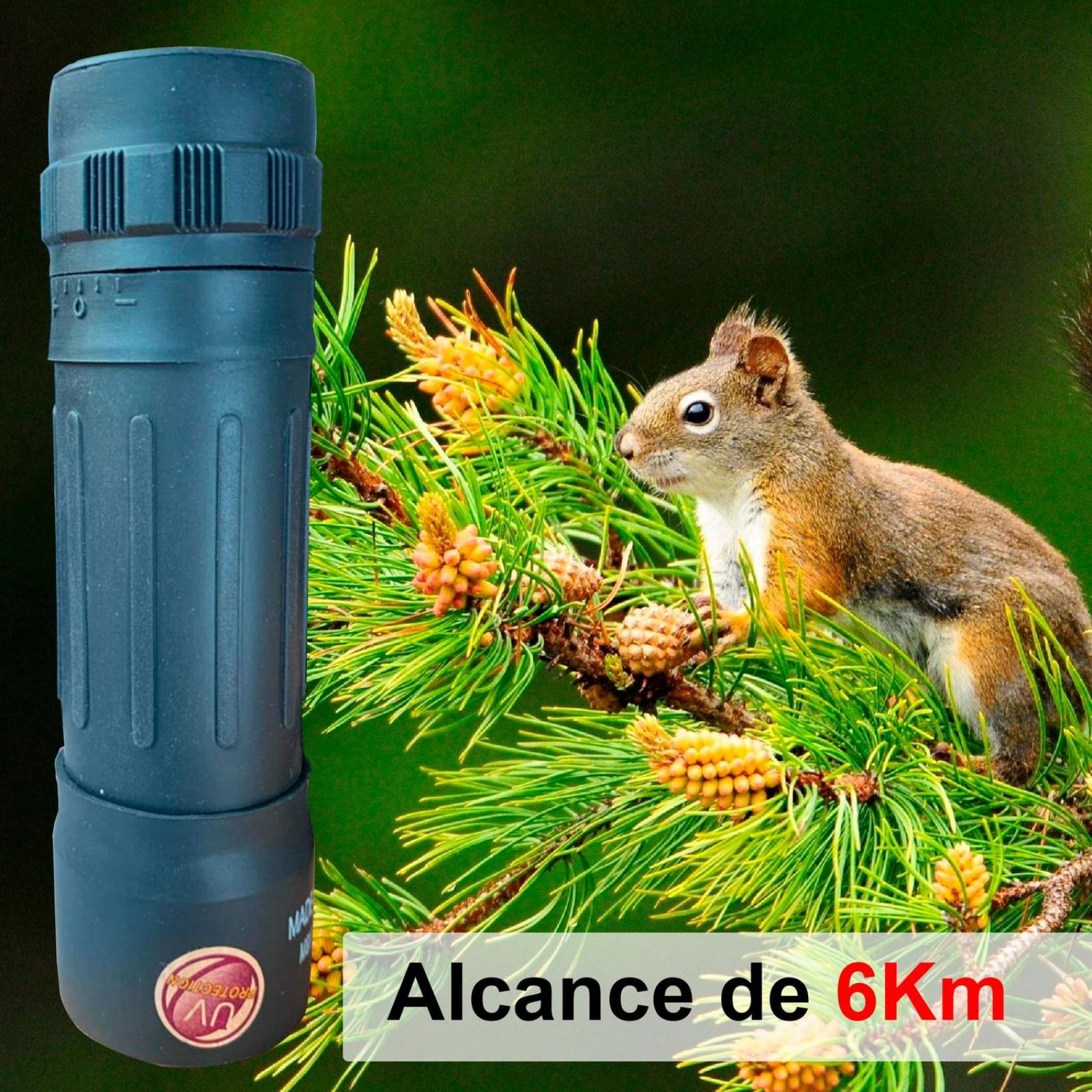 Monocular Vak 10X25 Alcance 6km Zoom Contra Agua Día Y Noche 