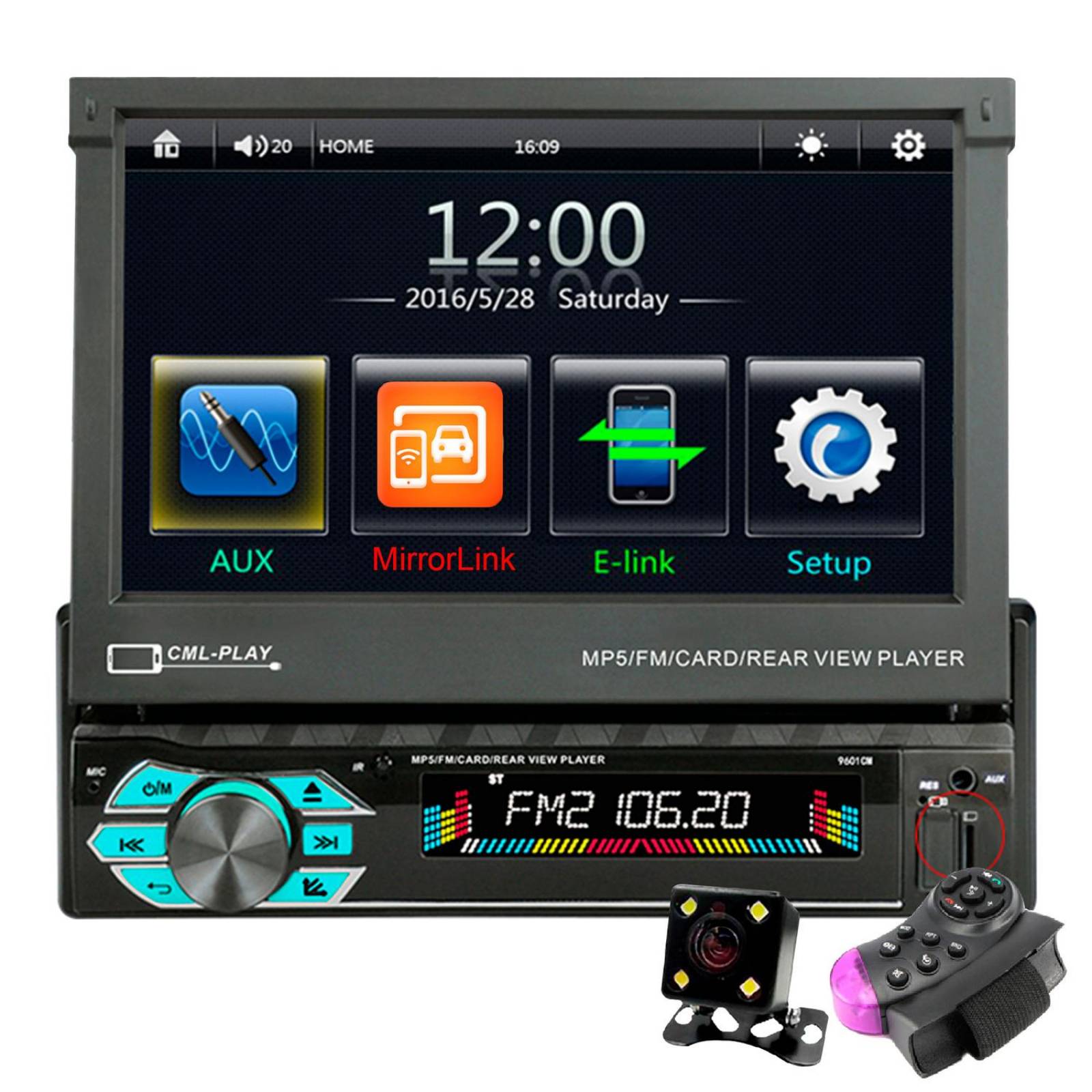 Autoestereo Vak 1703 Motorizado 7 mp5 Bluetooth Usb Mirrorlink SD .