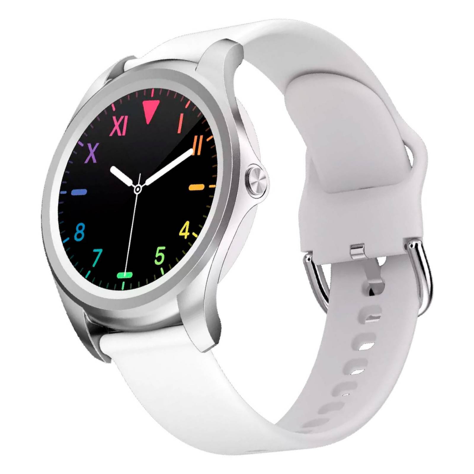Reloj Inteligente Smartwatch Redondo Para Mujer Mw One Ip67 Blanco