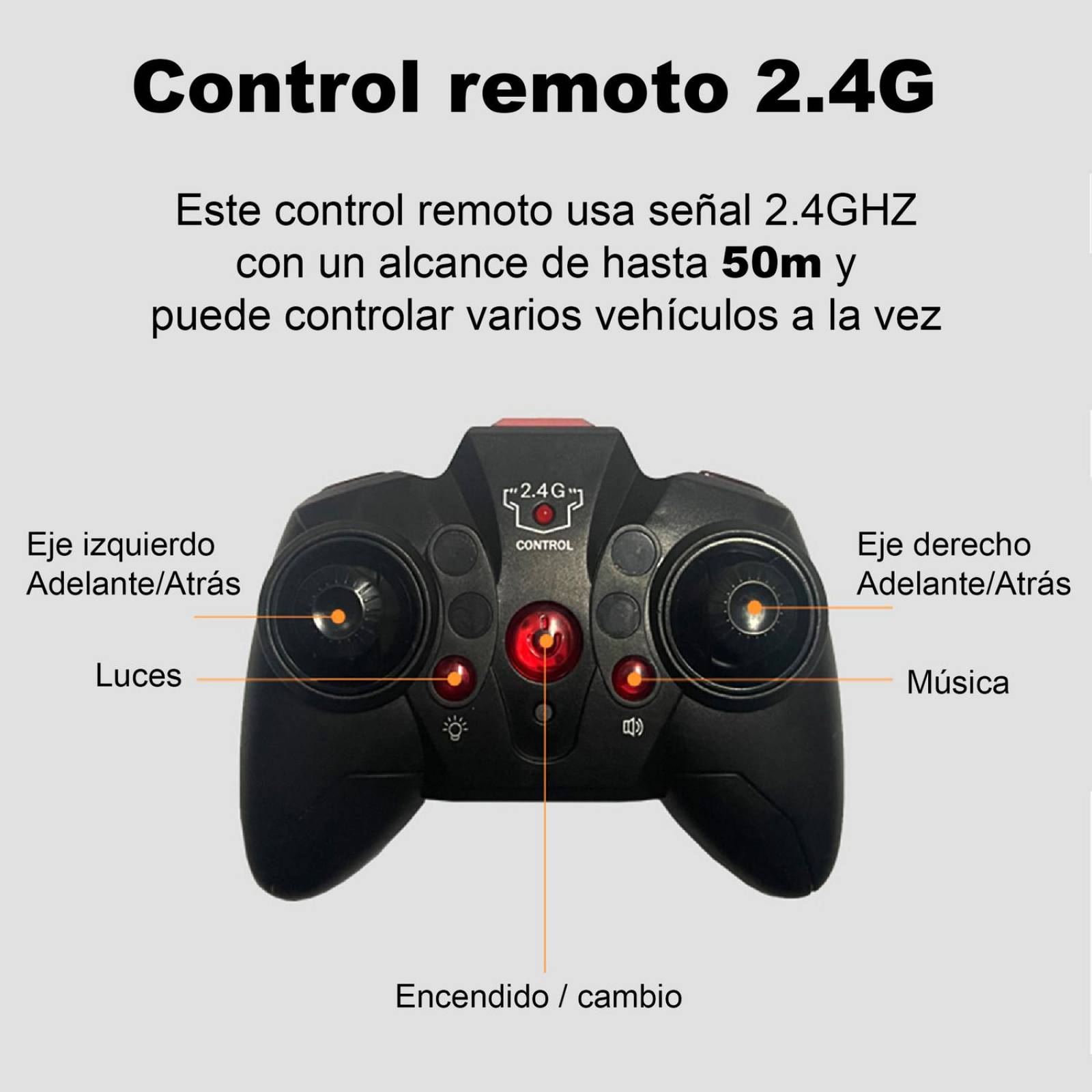 Carro eléctrico Vak 1842 doble lado Todo Terreno luces trucos control Azul