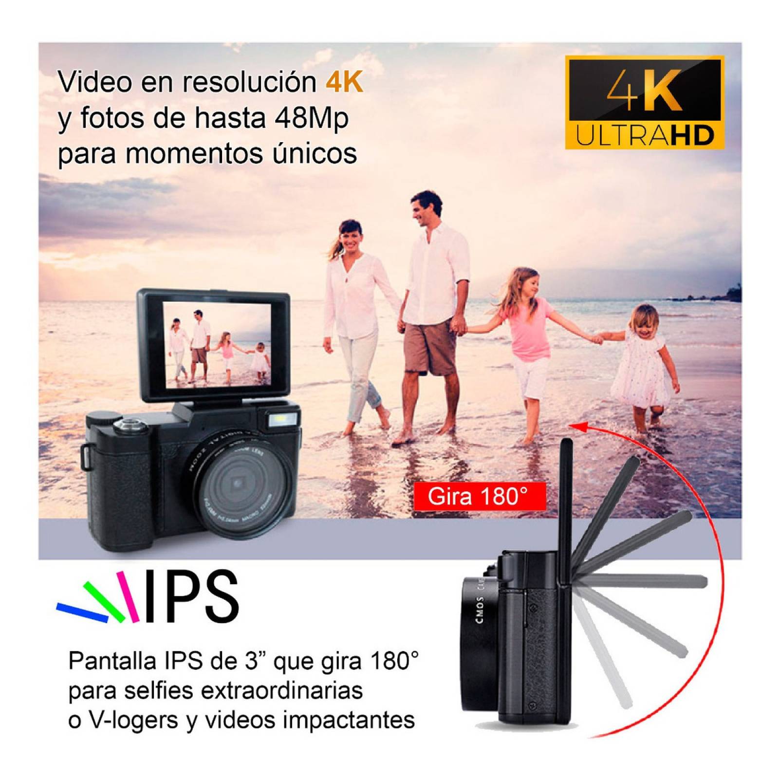 Camara Digital Vak RF 3  Lcd 48mp Zoom Optico 4k.